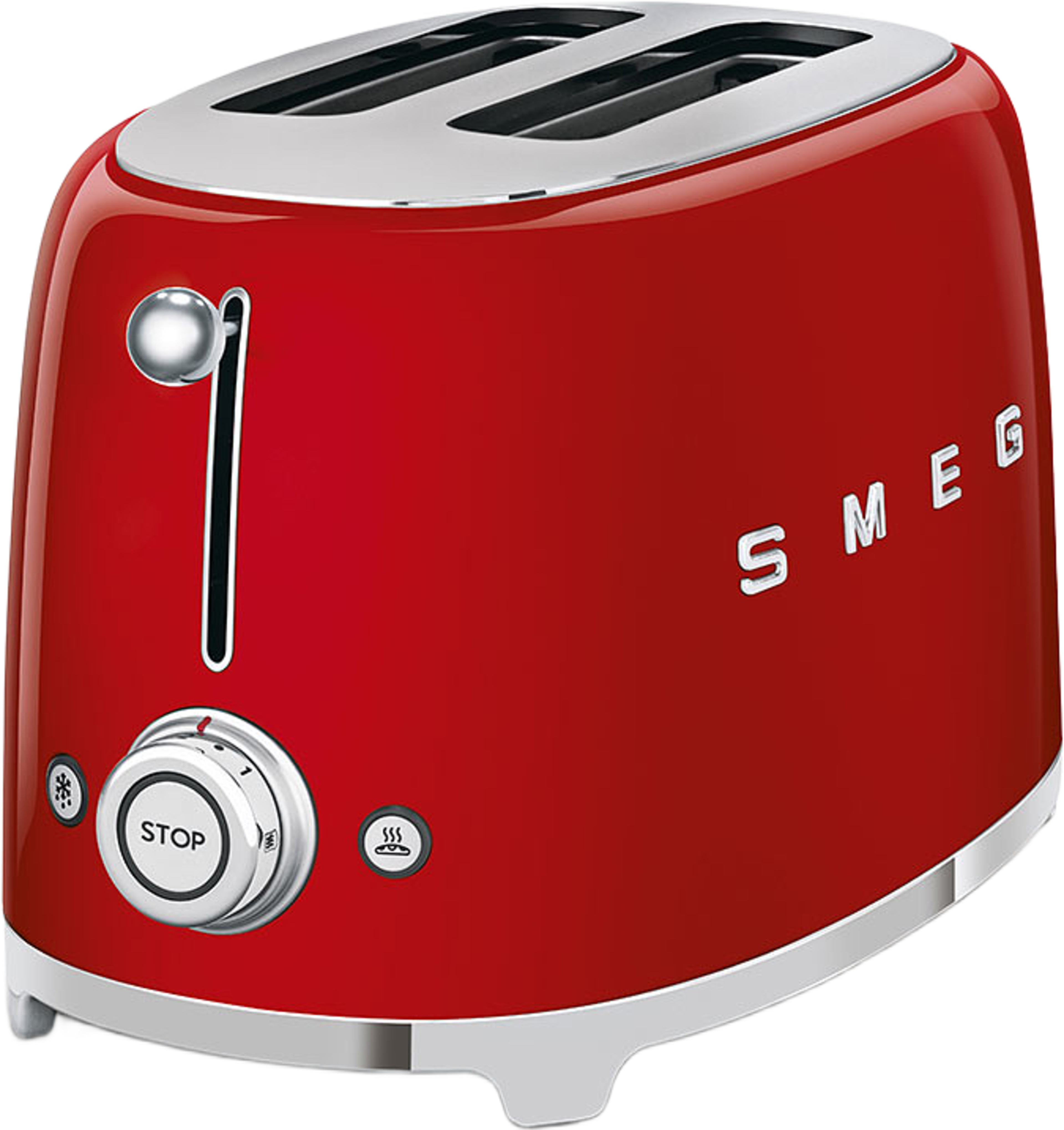 Toaster Black 2 Slice 50's Style, från Smeg, i färgen Red. Klicka för att öppna bilden i stort format