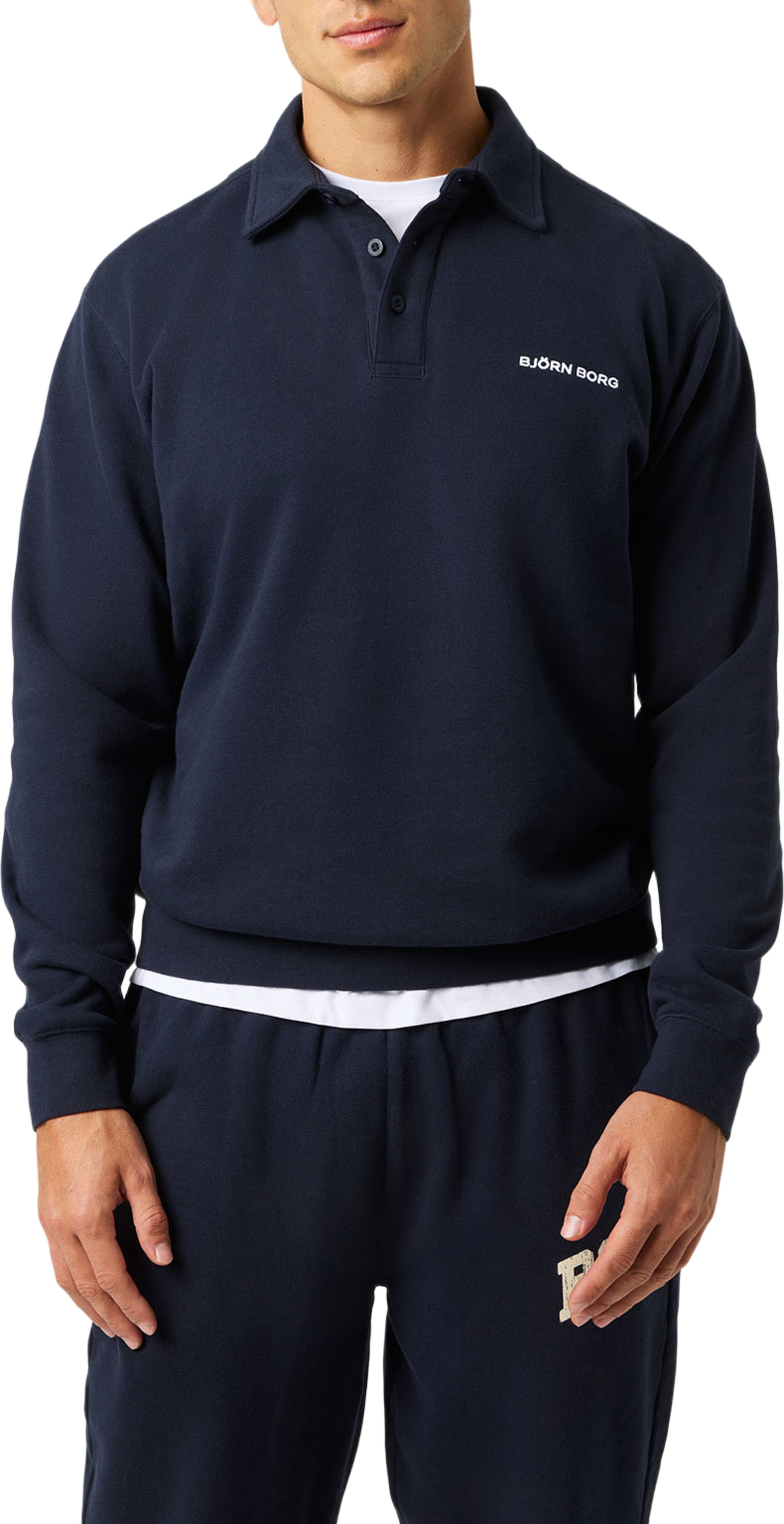 Borg Classic Polo Sweatshirt, från Björn Borg Sport, i färgen Night Sky. Klicka för att öppna bilden i stort format