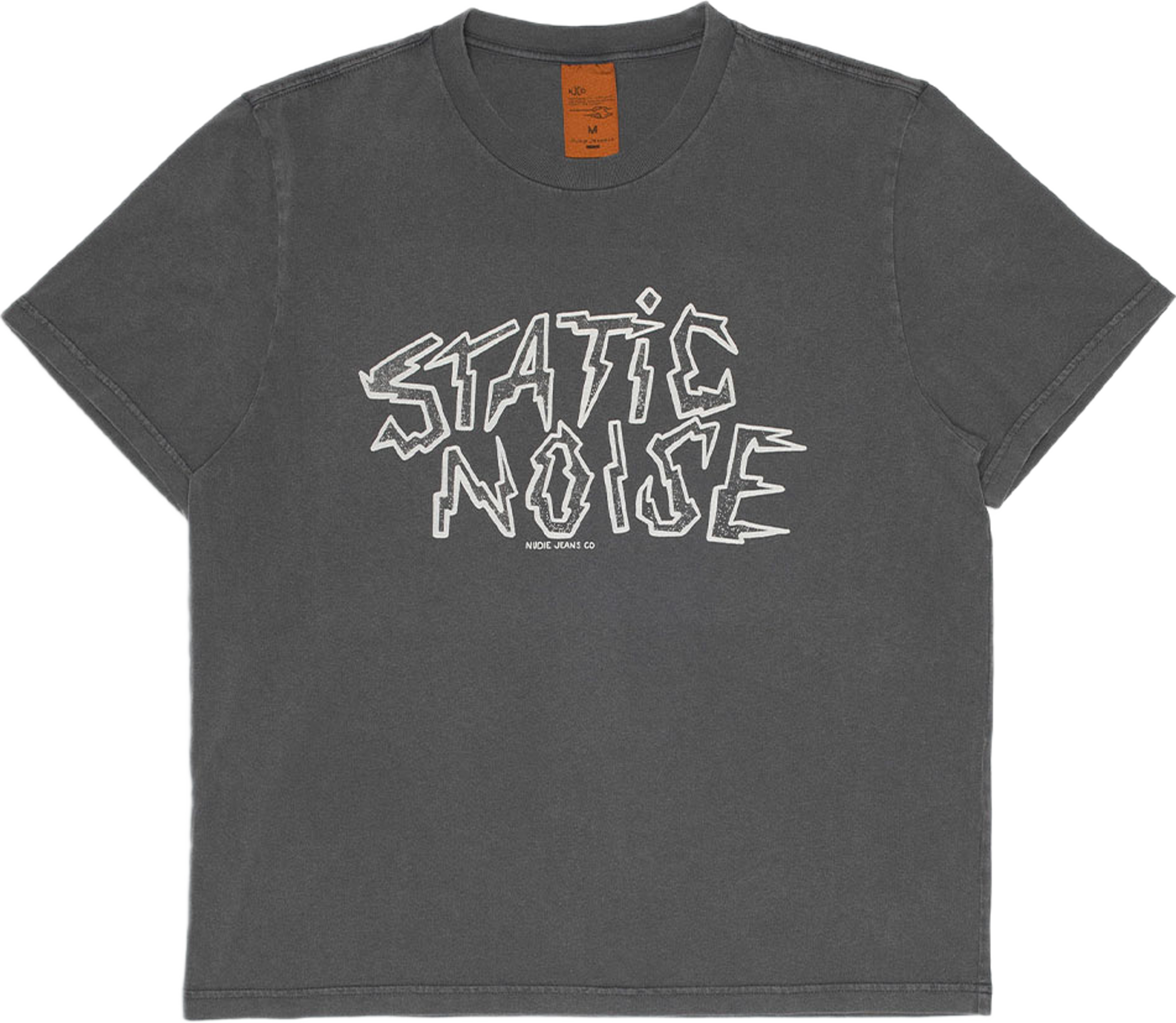 Roy Short T-Shirt Static Noise Antracite, från Nudie Jeans, i färgen Antracite. Klicka för att öppna bilden i stort format