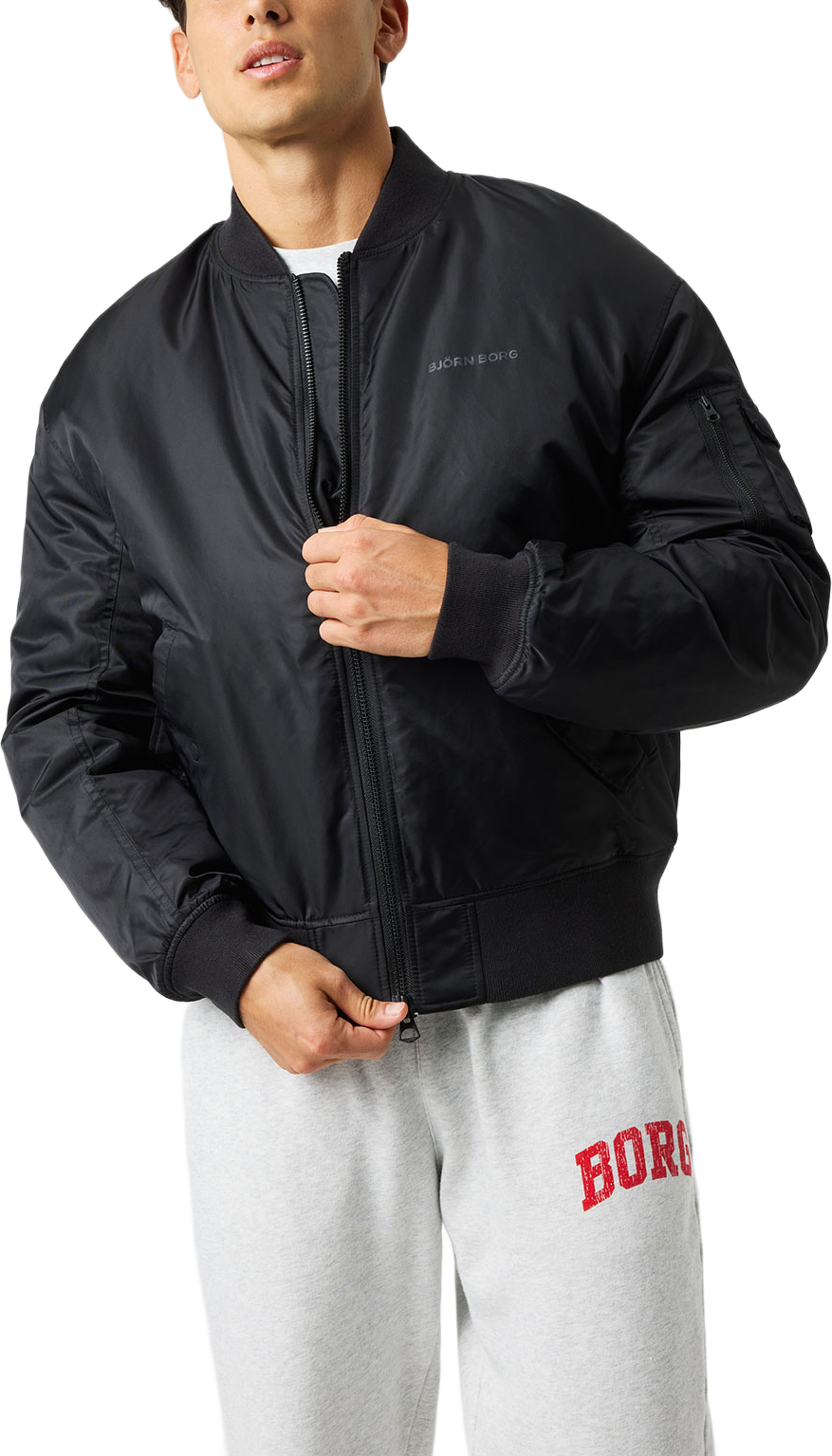 Borg Bomber Jacket, från Björn Borg Sport, i färgen Black Beauty. Klicka för att öppna bilden i stort format