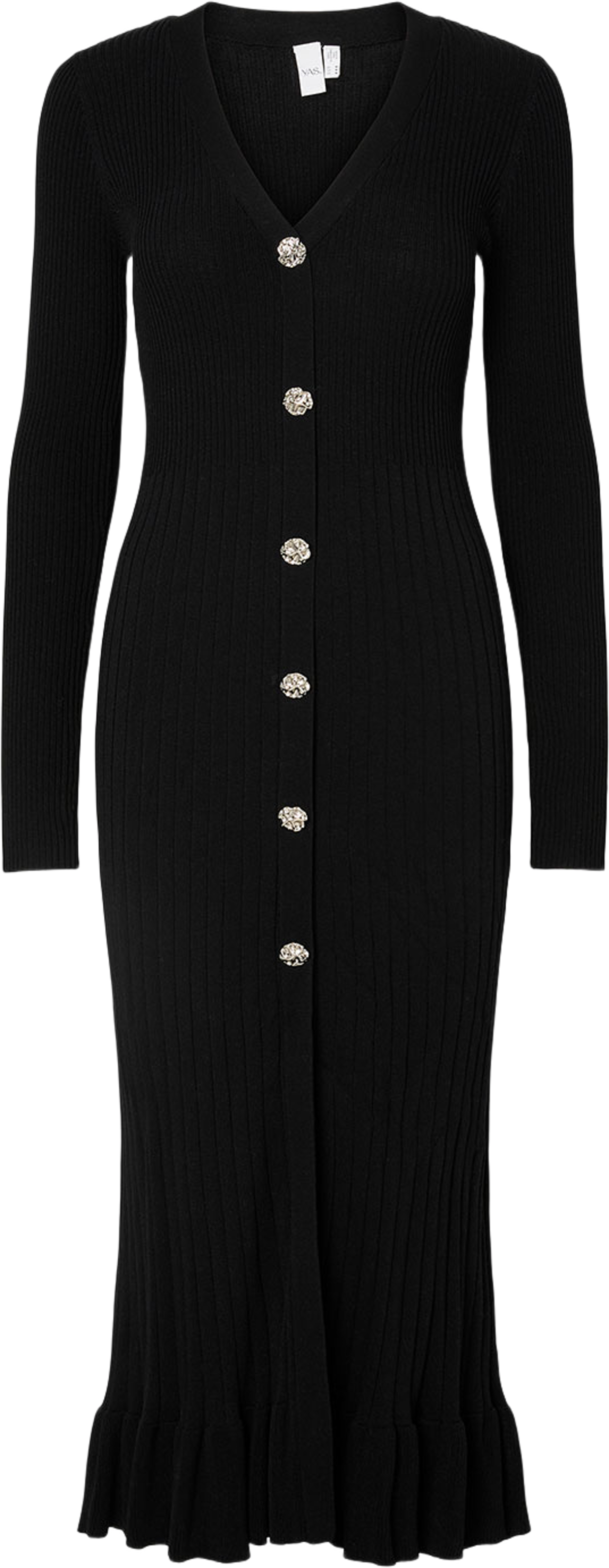 Yasmika Long Knit Dress, från YAS, i färgen Black. Klicka för att öppna bilden i stort format