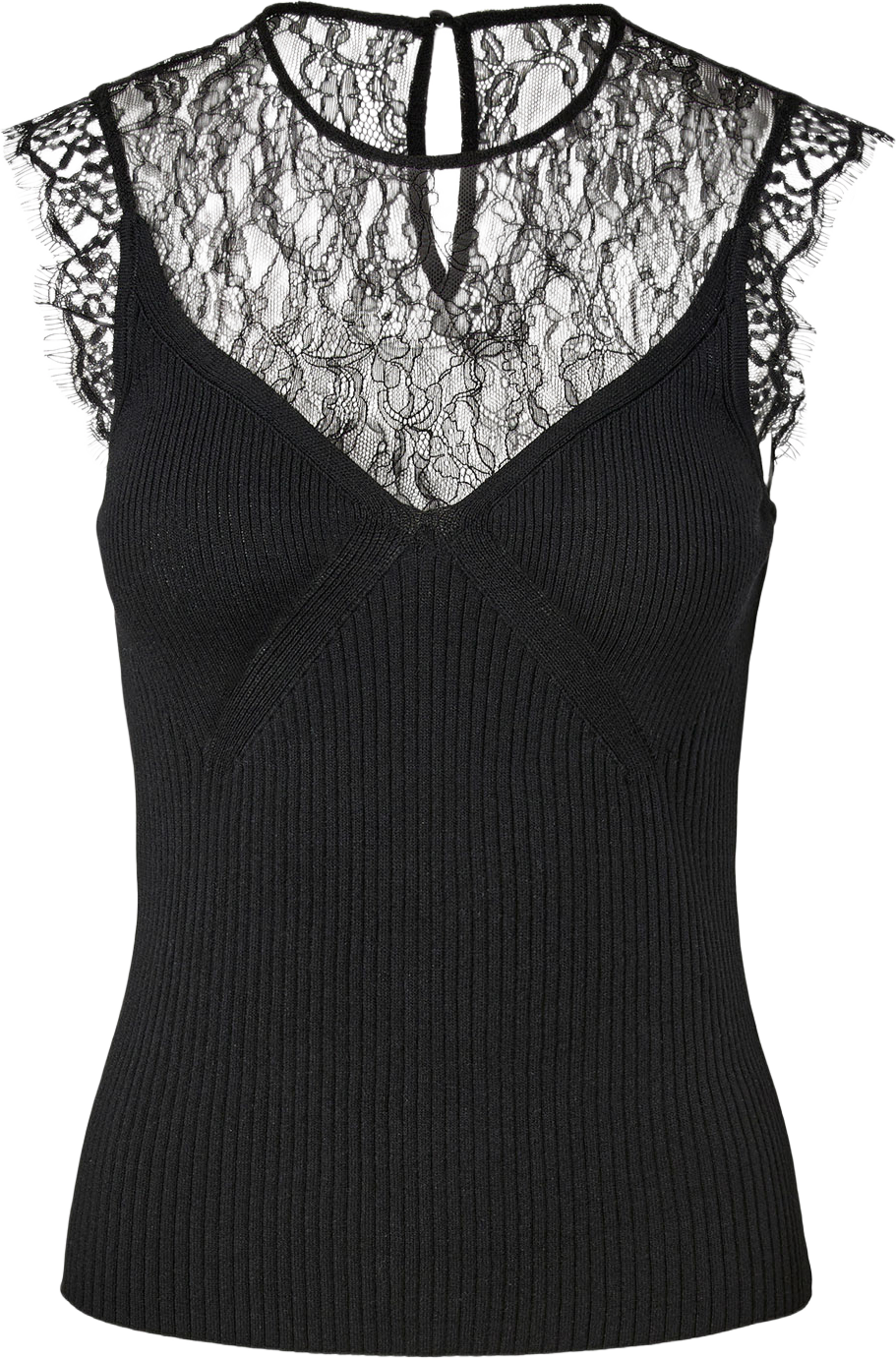 Yaslinga Knit Top, från YAS, i färgen Black. Klicka för att öppna bilden i stort format