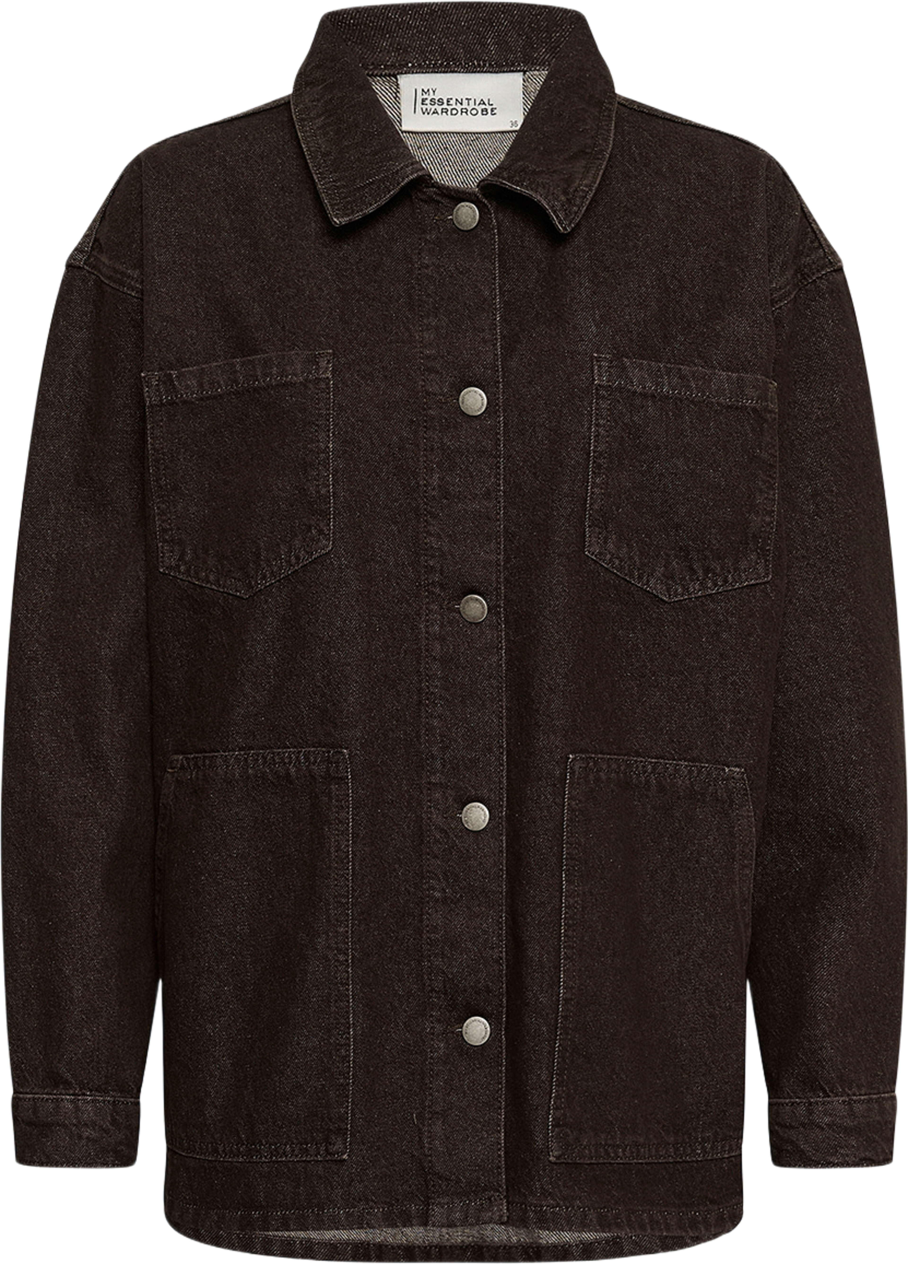 Denim Jacket Mwuma 188, från My Essential Wardrobe, i färgen Dark Brown Wash. Klicka för att öppna bilden i stort format
