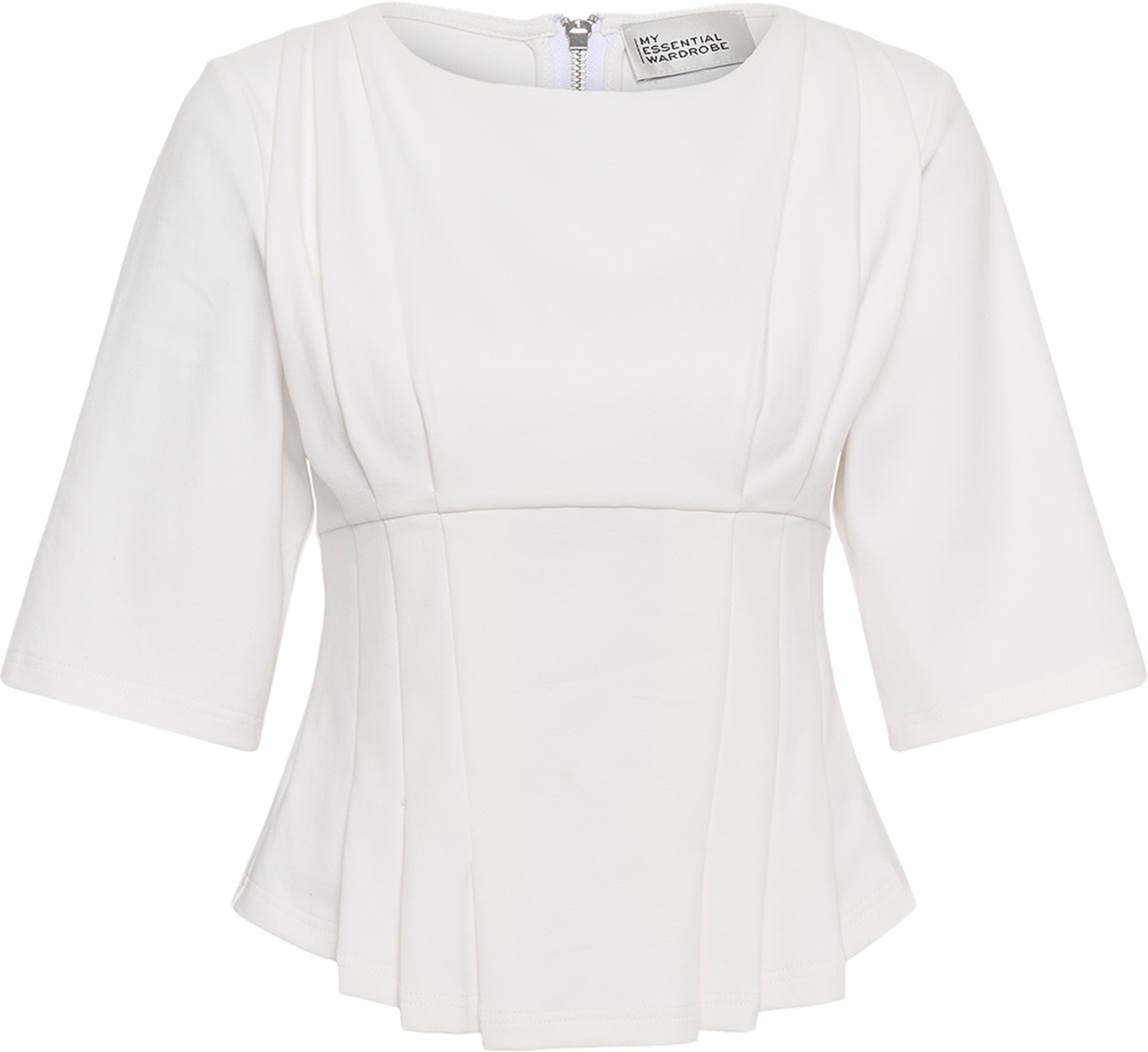 Mwapir Pleat Tee, från My Essential Wardrobe, i färgen Snow White. Klicka för att öppna bilden i stort format
