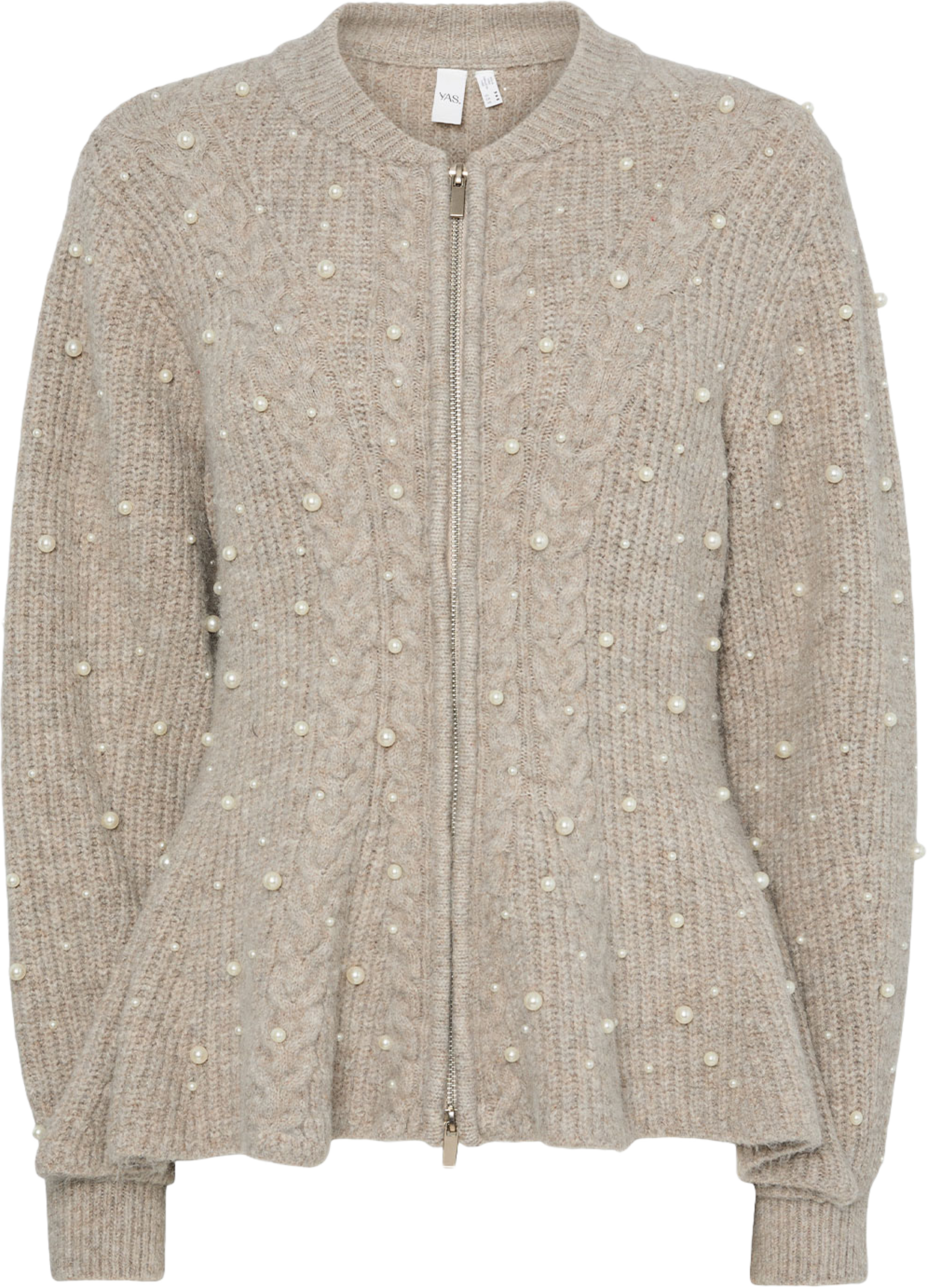 Yaspemina Knit Cardigan, från YAS, i färgen Fungi. Klicka för att öppna bilden i stort format