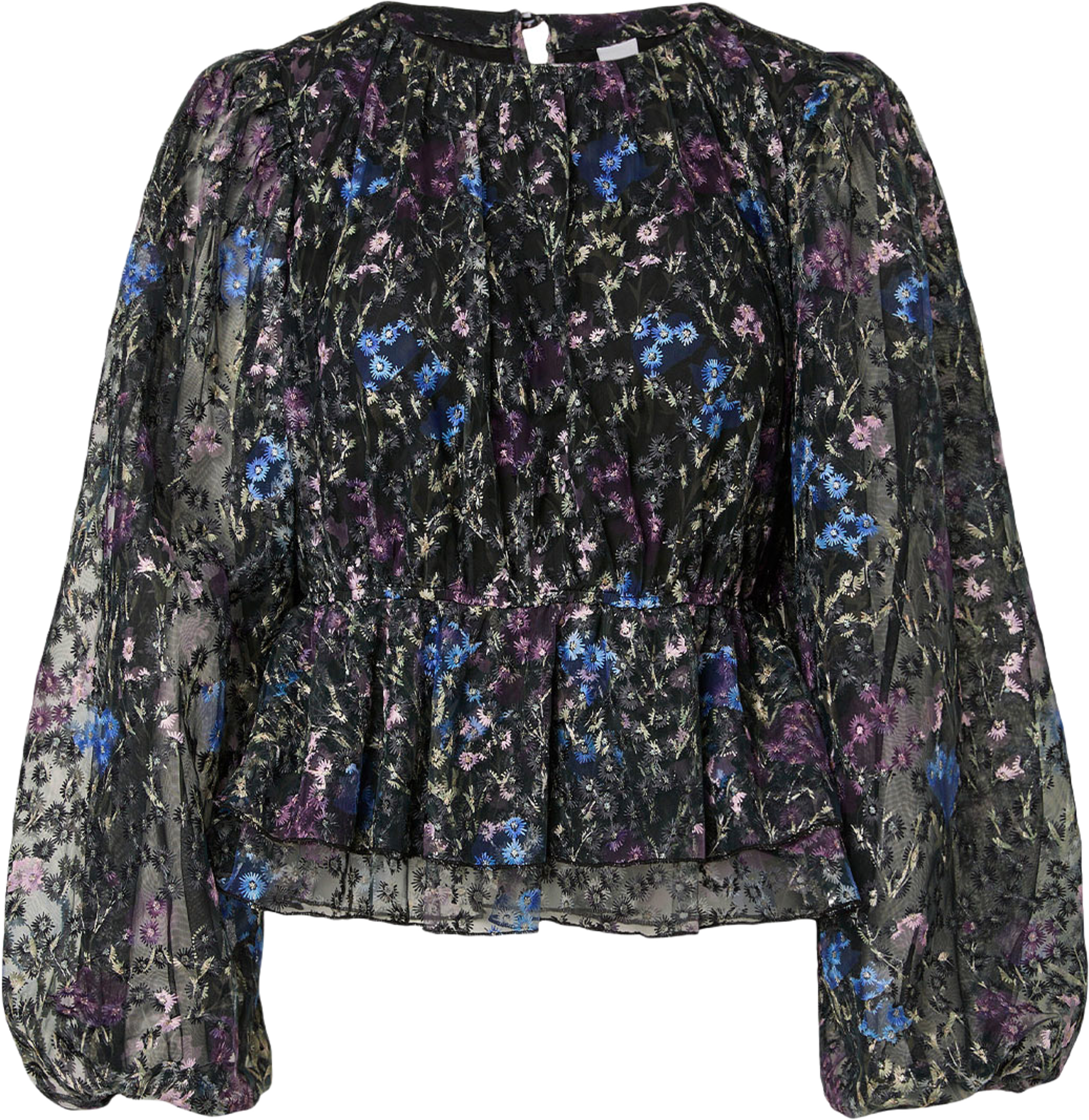 Yasleanna Top, från YAS, i färgen Black Purple/Blue Roses. Klicka för att öppna bilden i stort format