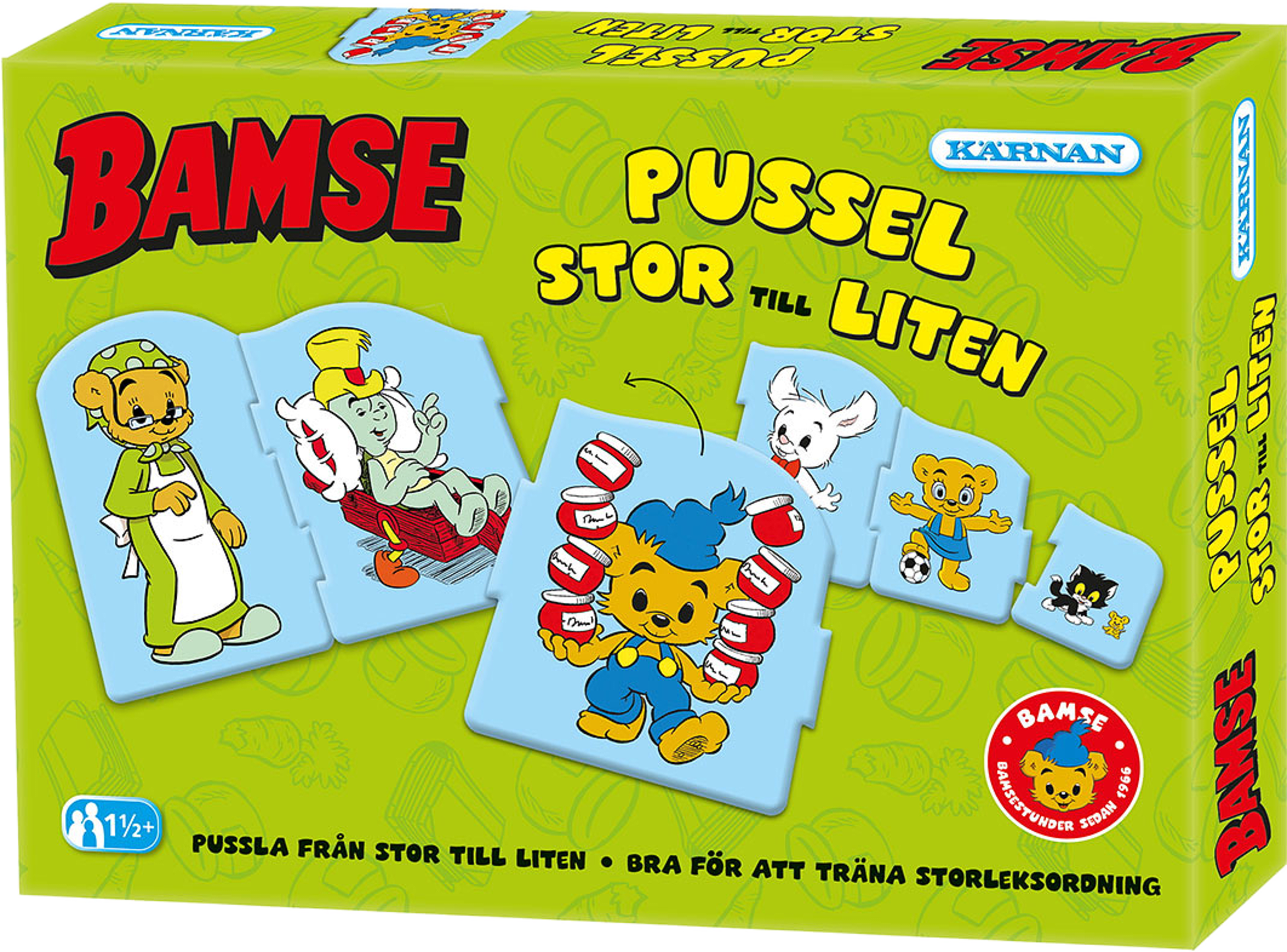Pappussel Bamse, Från Stor Till Liten 6 Bitar, från KÄRNAN. Klicka för att öppna bilden i stort format