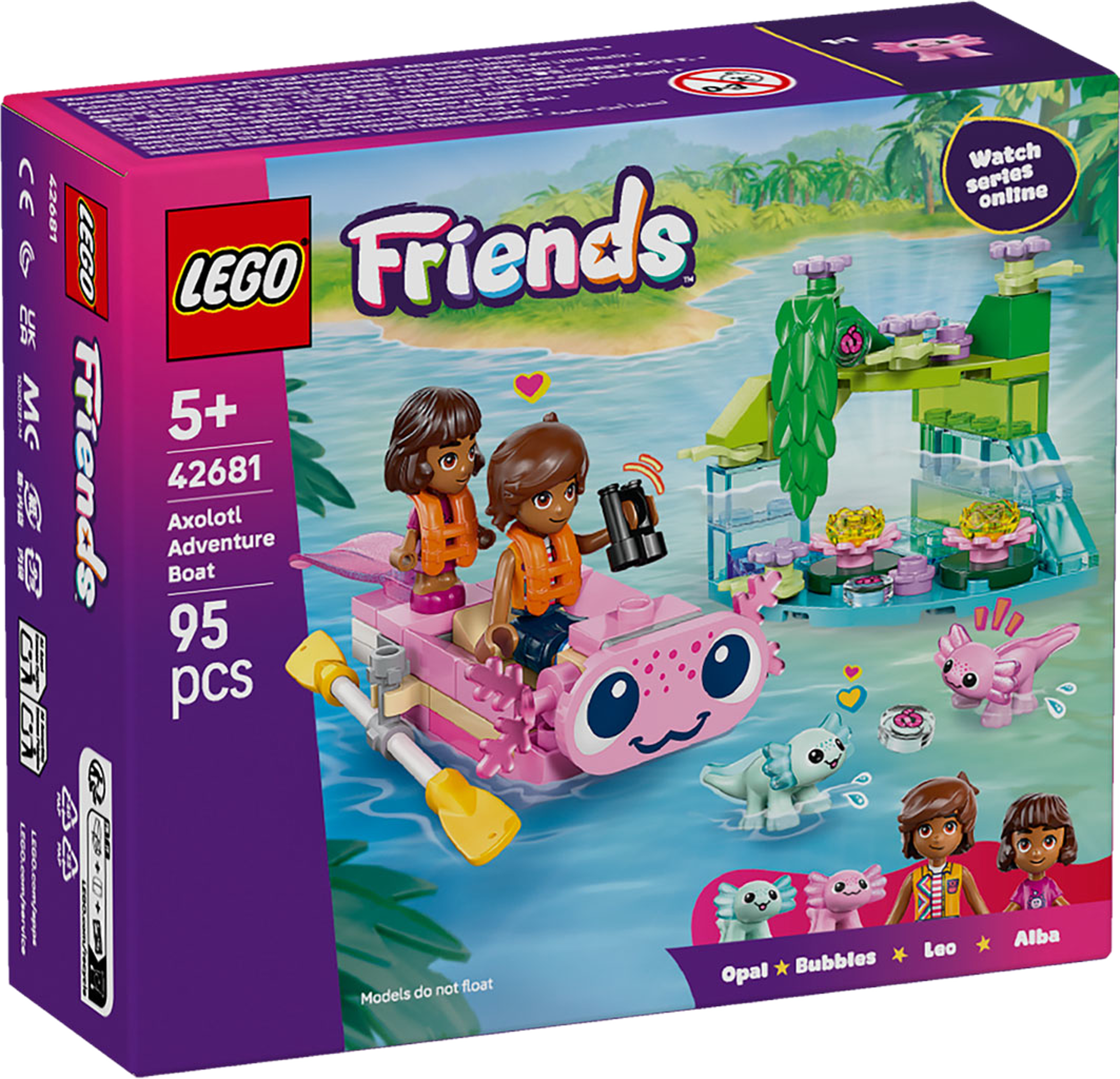 Friends Äventyrsbåt med axolotler 42681, från LEGO, i färgen Multi. Klicka för att öppna bilden i stort format