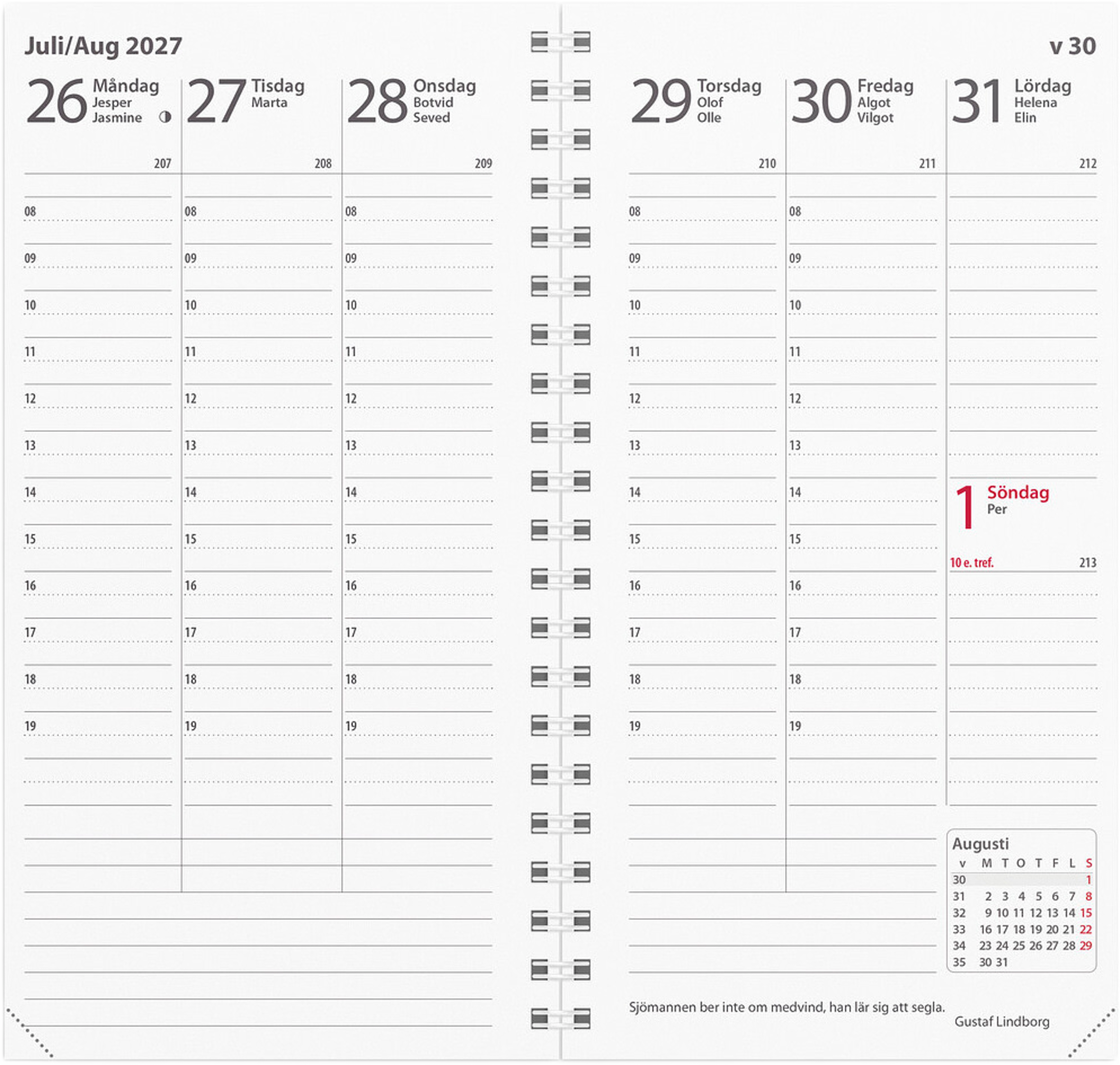 Kalender 2027 Interplano refill, från Burde, i färgen Svart. Klicka för att öppna bilden i stort format