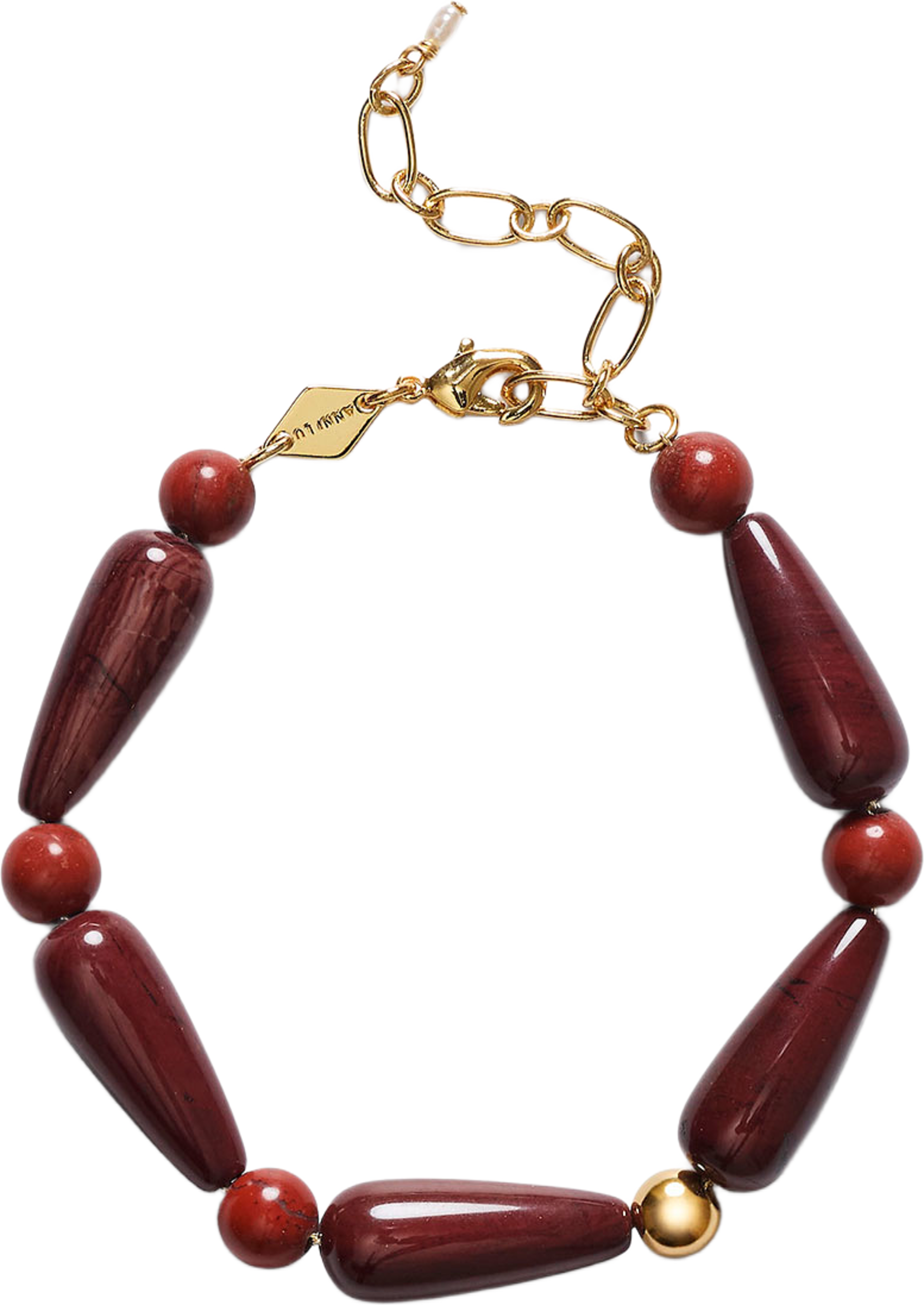 Hot Drops Bracelet, från Anni Lu, i färgen Red Jasper. Klicka för att öppna bilden i stort format