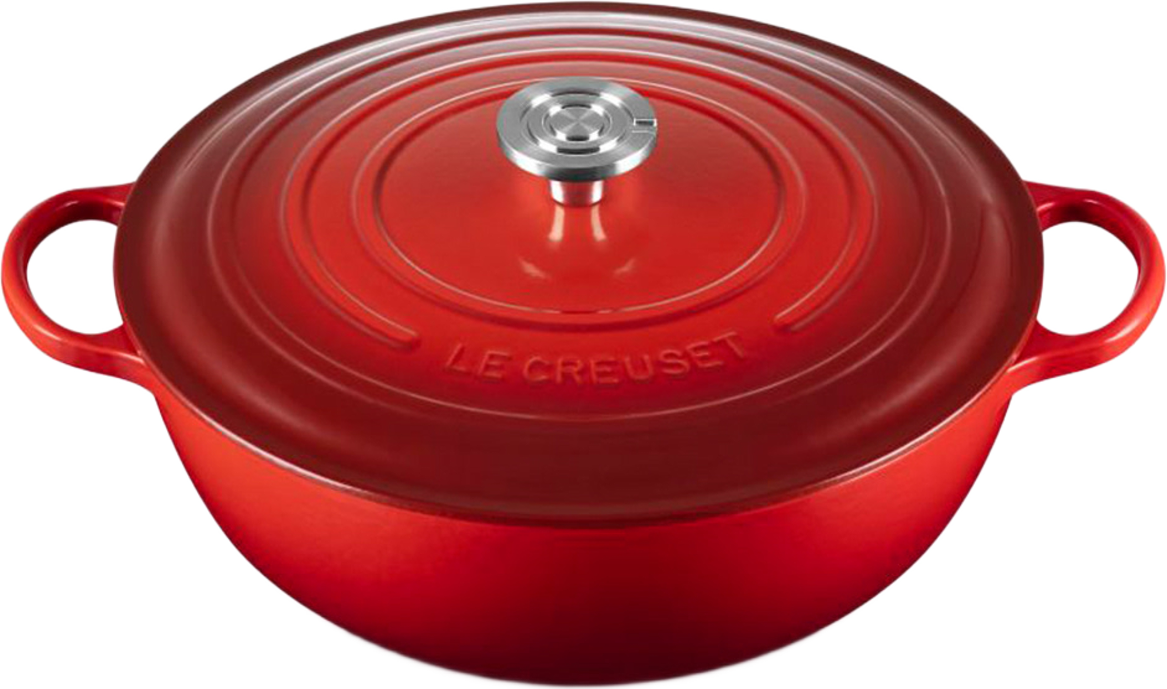 Signature gjutjärn stekgryta 32cm, från Le Creuset, i färgen Cerise. Klicka för att öppna bilden i stort format