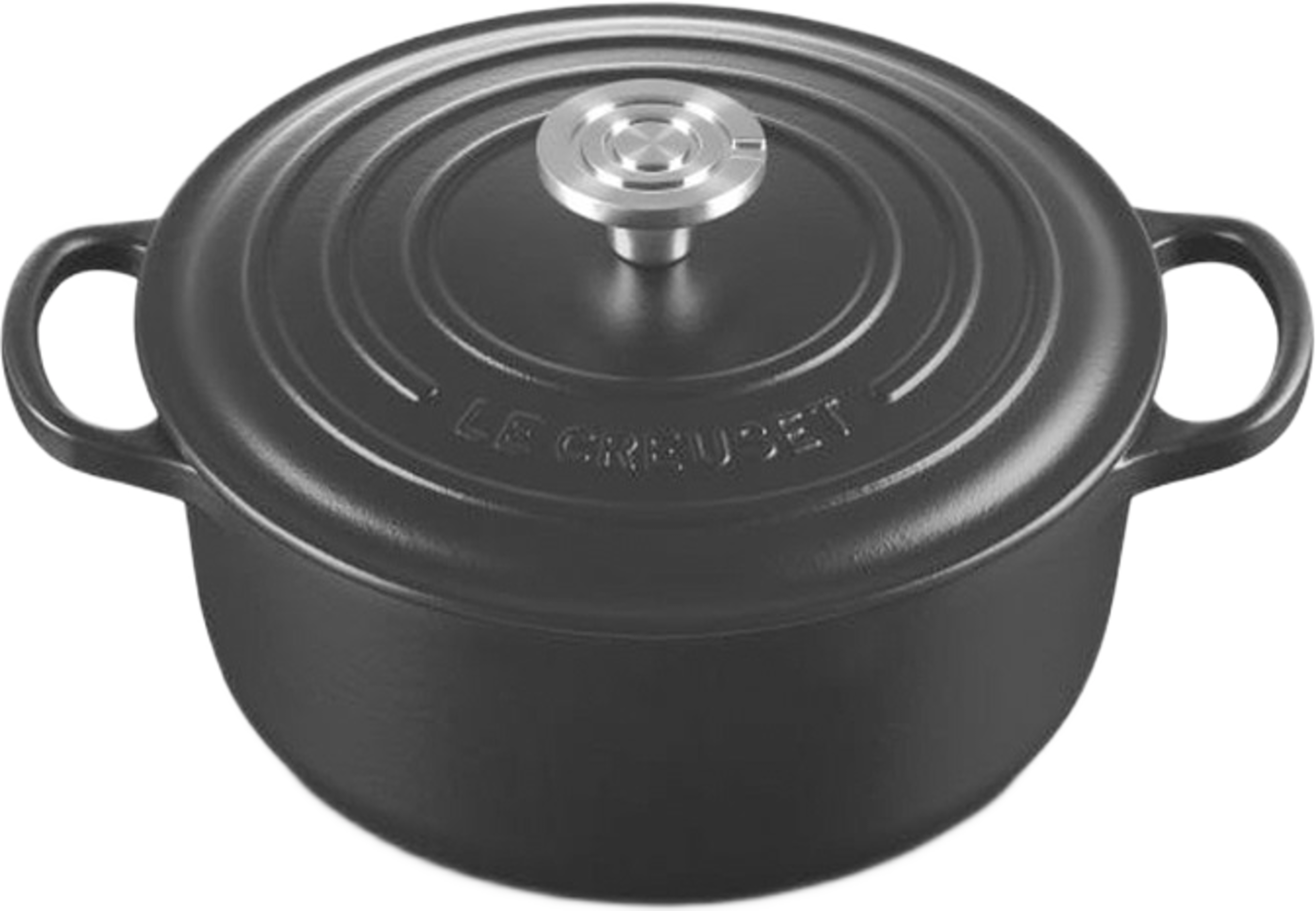 Signature gjutjärn rund gryta 20cm, från Le Creuset, i färgen Black. Klicka för att öppna bilden i stort format