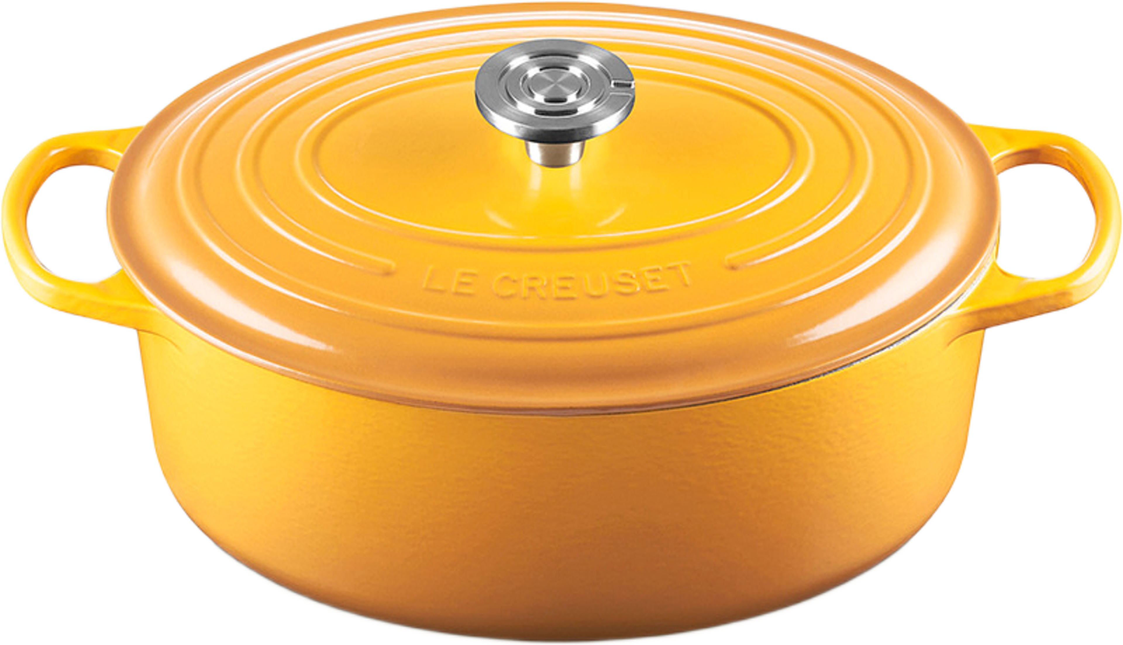 Signature gjutjärn oval gryta 31cm, från Le Creuset, i färgen Nectar. Klicka för att öppna bilden i stort format