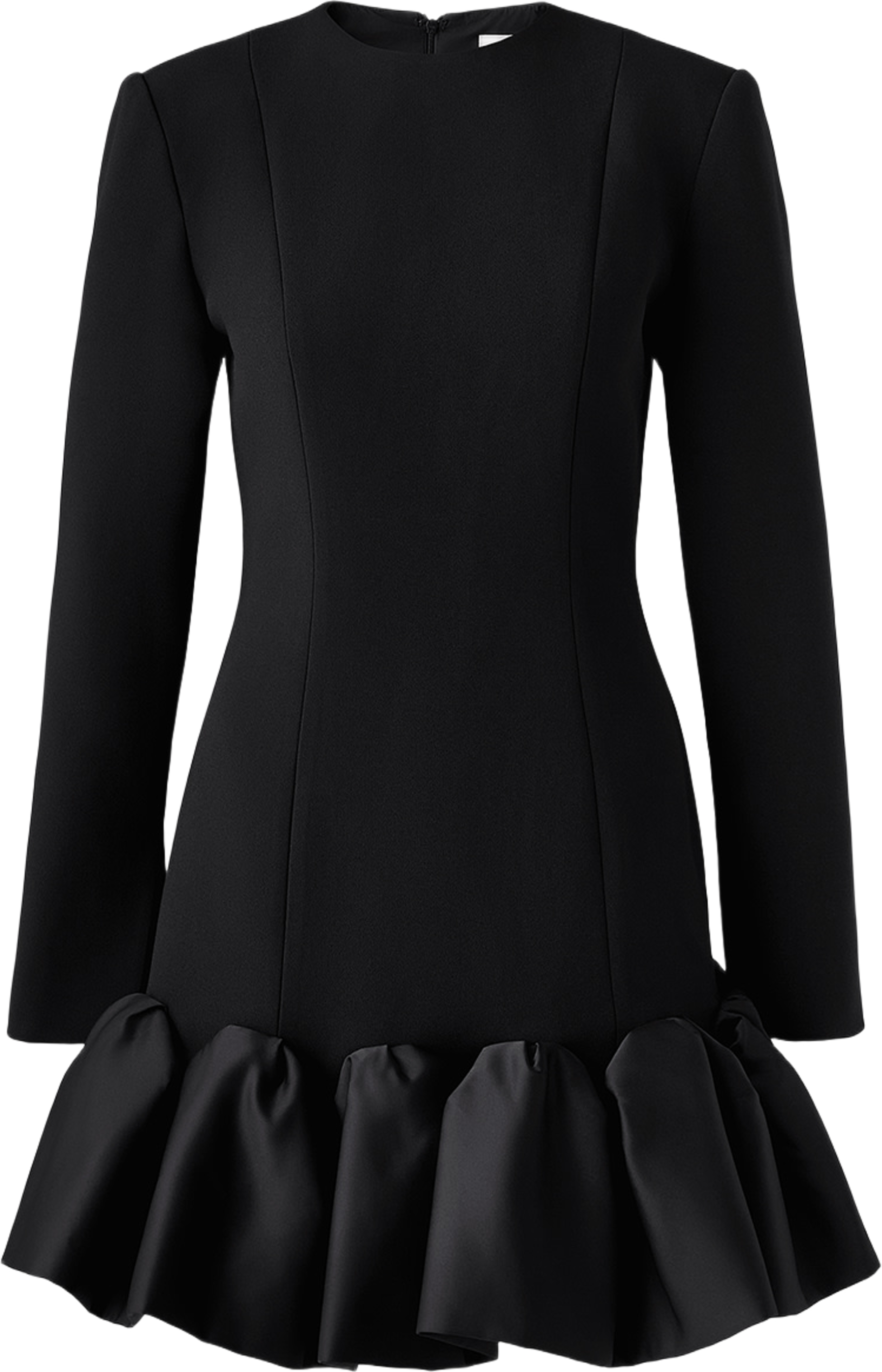 Miki Frill Hemmed Mini dress, från Malina, i färgen Black. Klicka för att öppna bilden i stort format