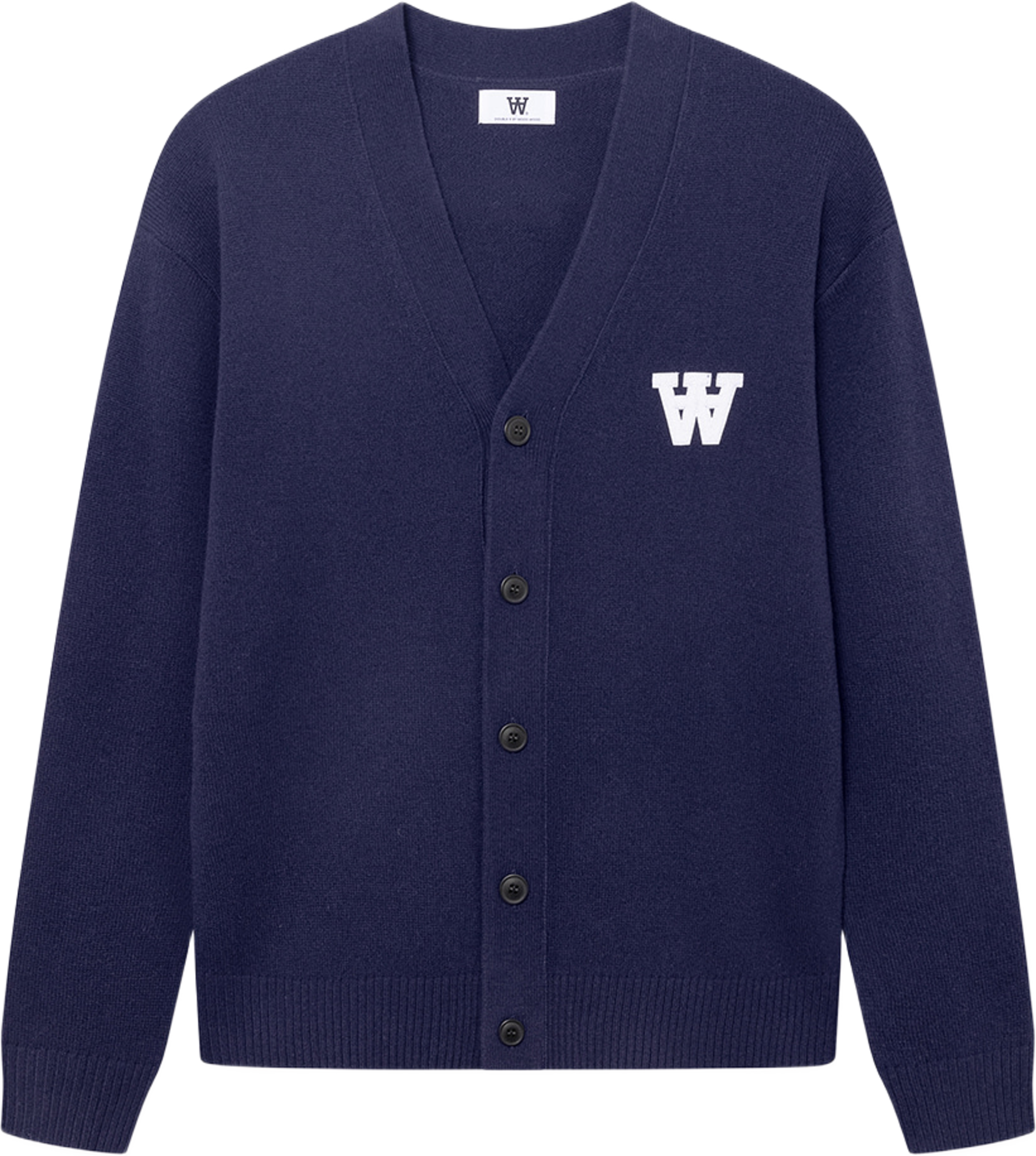 WWTay cardigan 25081, från Wood Wood, i färgen Ocean Cavern. Klicka för att öppna bilden i stort format