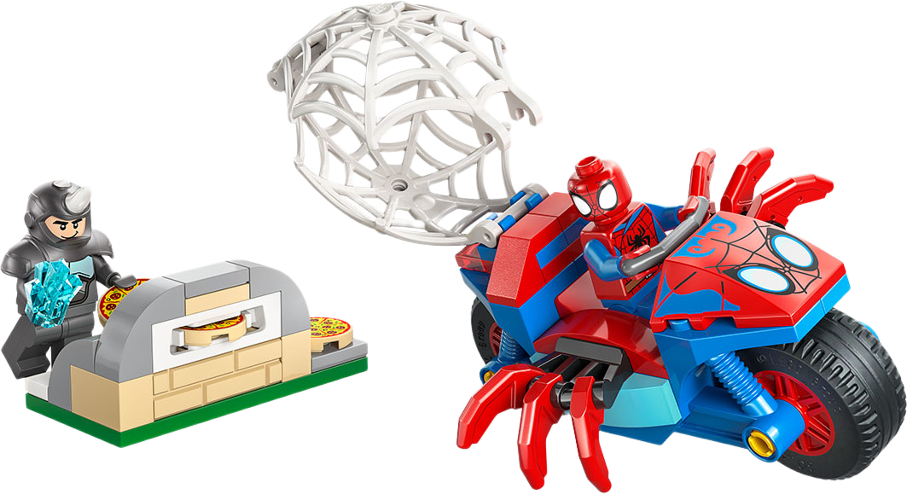 Marvel Spidey och hans fantastiska vänner: Spidey på motorcykel mot Rhino 11206, från LEGO, i färgen Multi. Klicka för att öppna bilden i stort format