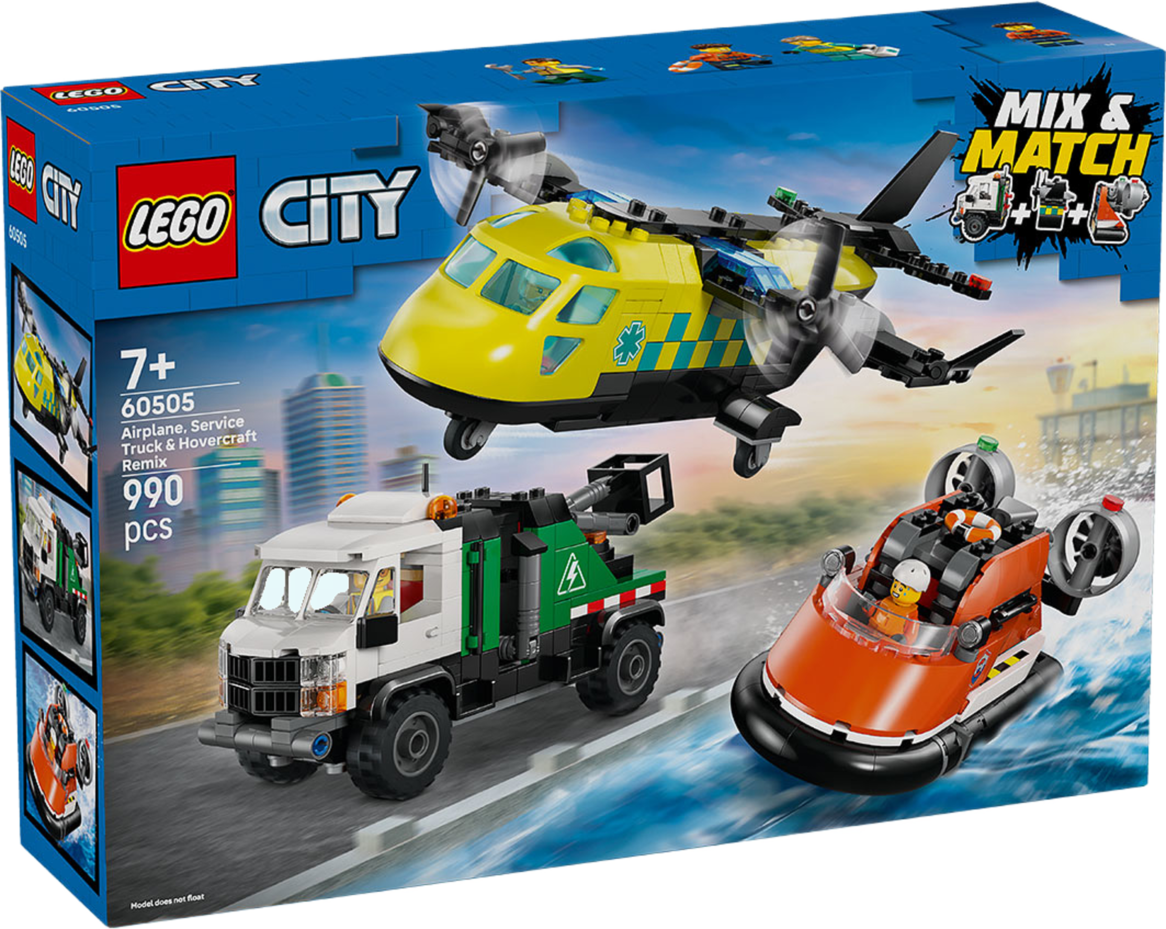 Flygplan, servicebil och svävare 60505, från LEGO, i färgen Multi. Klicka för att öppna bilden i stort format