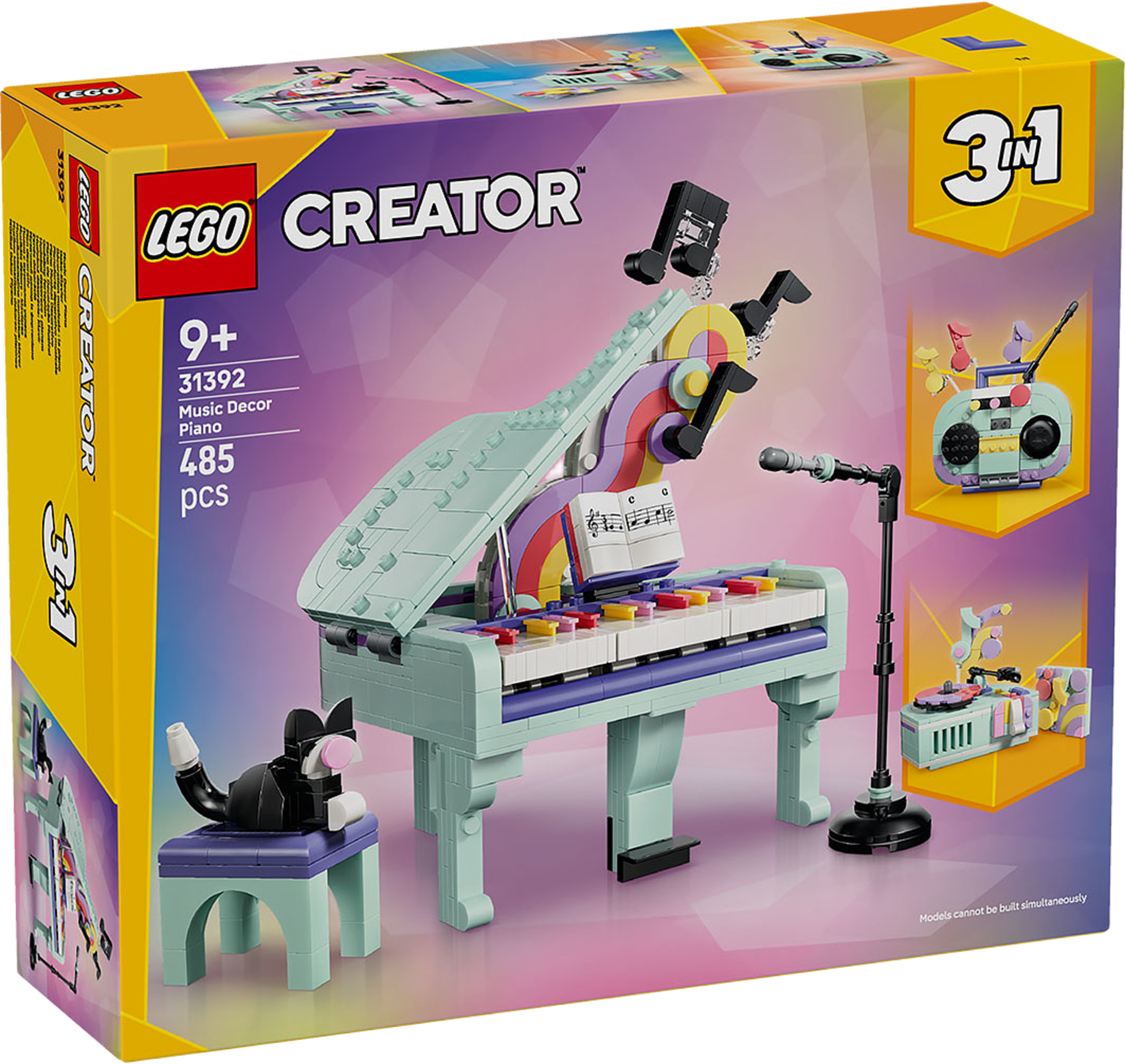 Creator Musikdekoration: Piano med katt 31392, från LEGO, i färgen Multi. Klicka för att öppna bilden i stort format