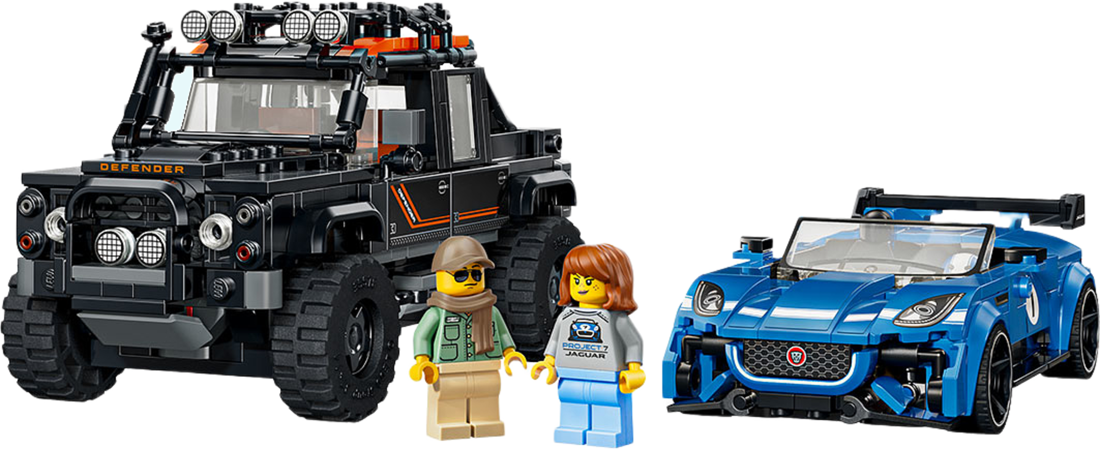 Speed Champions Jaguar Project 7 & Land Rover Defender 77264, från LEGO, i färgen Multi. Klicka för att öppna bilden i stort format