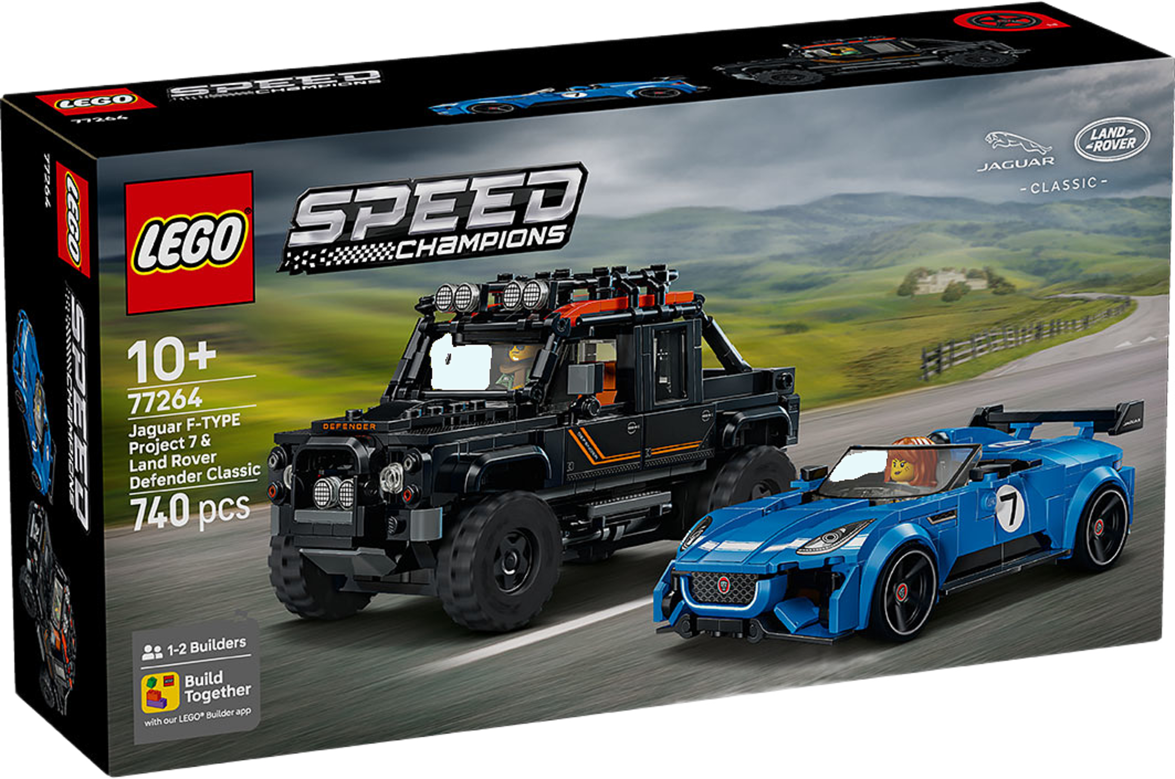 Speed Champions Jaguar Project 7 & Land Rover Defender 77264, från LEGO, i färgen Multi. Klicka för att öppna bilden i stort format