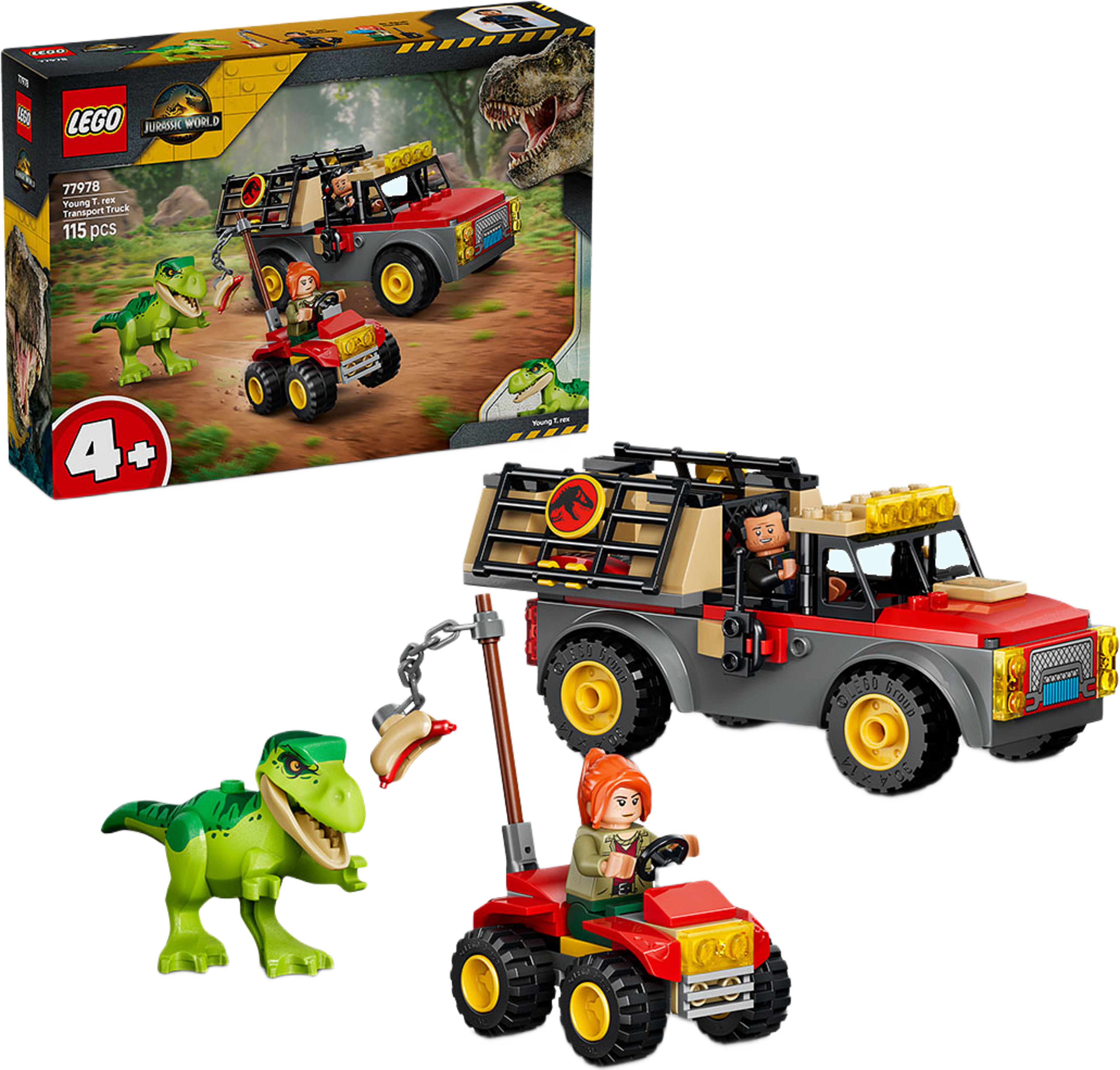 Jurassic World Ung T. rex med transportlastbil 77978, från LEGO, i färgen Multi. Klicka för att öppna bilden i stort format
