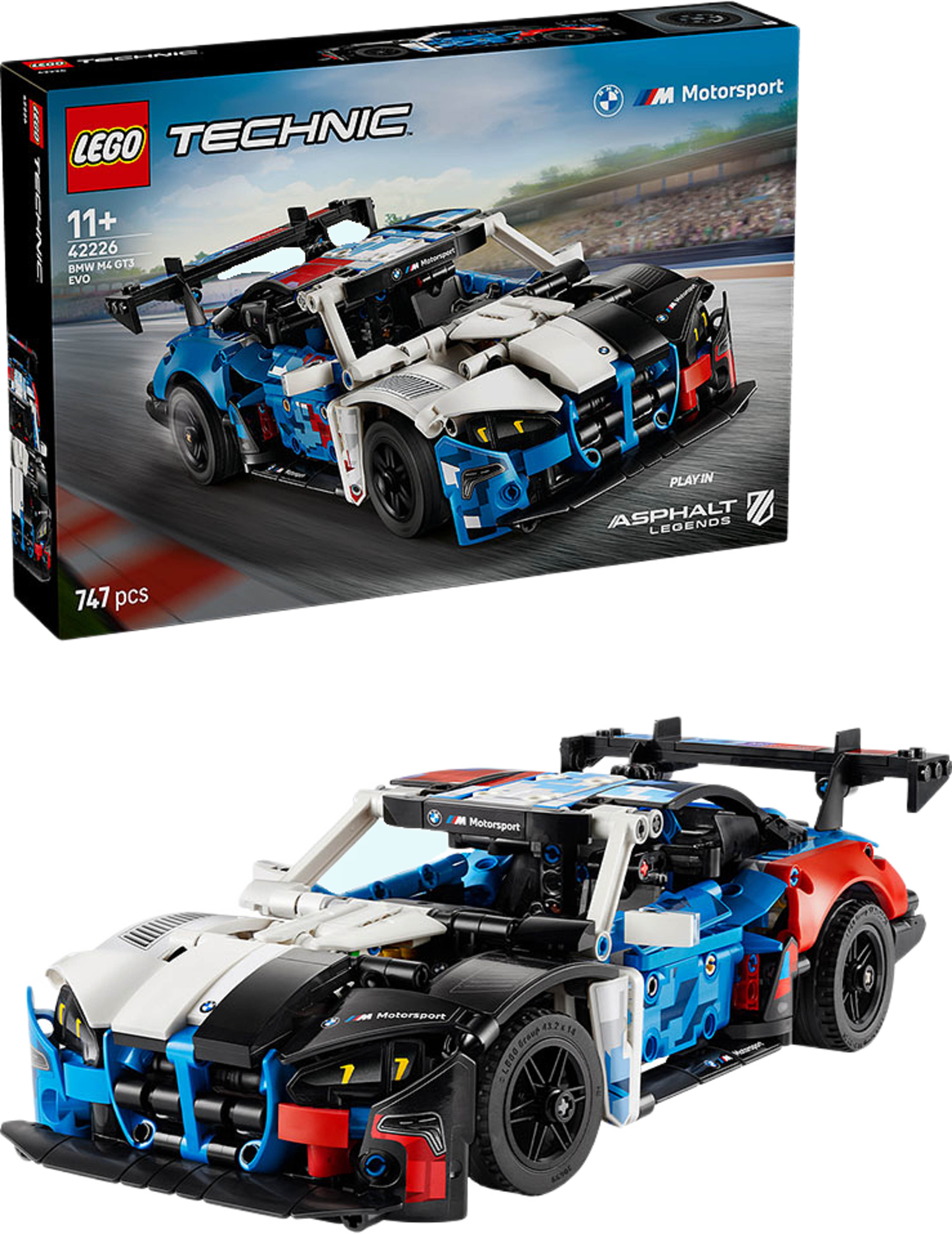 Technic™ BMW M4 GT3 EVO – racerbilsmodell 42226, från LEGO, i färgen Multi. Klicka för att öppna bilden i stort format
