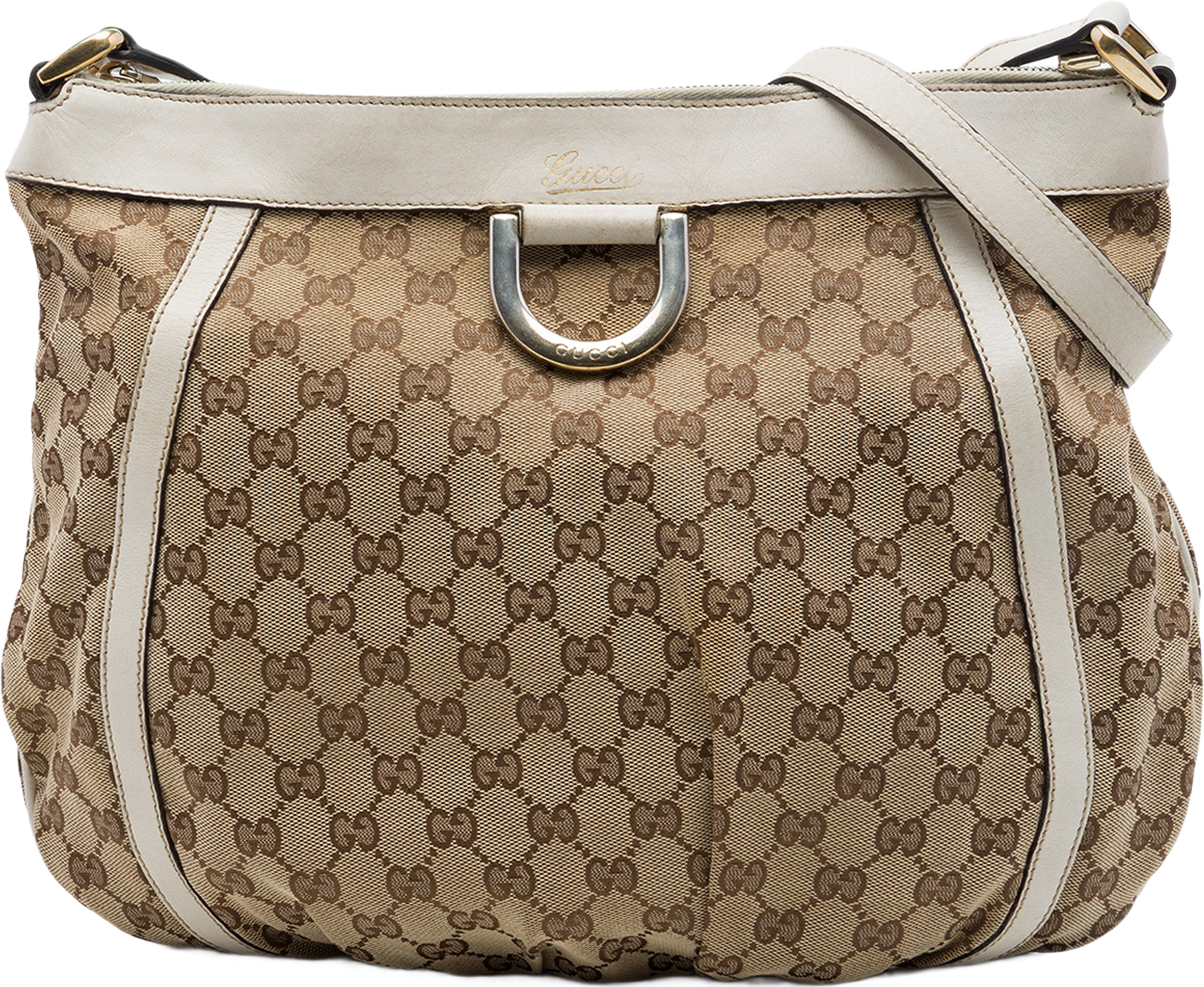 Gucci Gg Canvas Abbey D Ring Crossbody, från Luxclusif, i färgen beige. Klicka för att öppna bilden i stort format