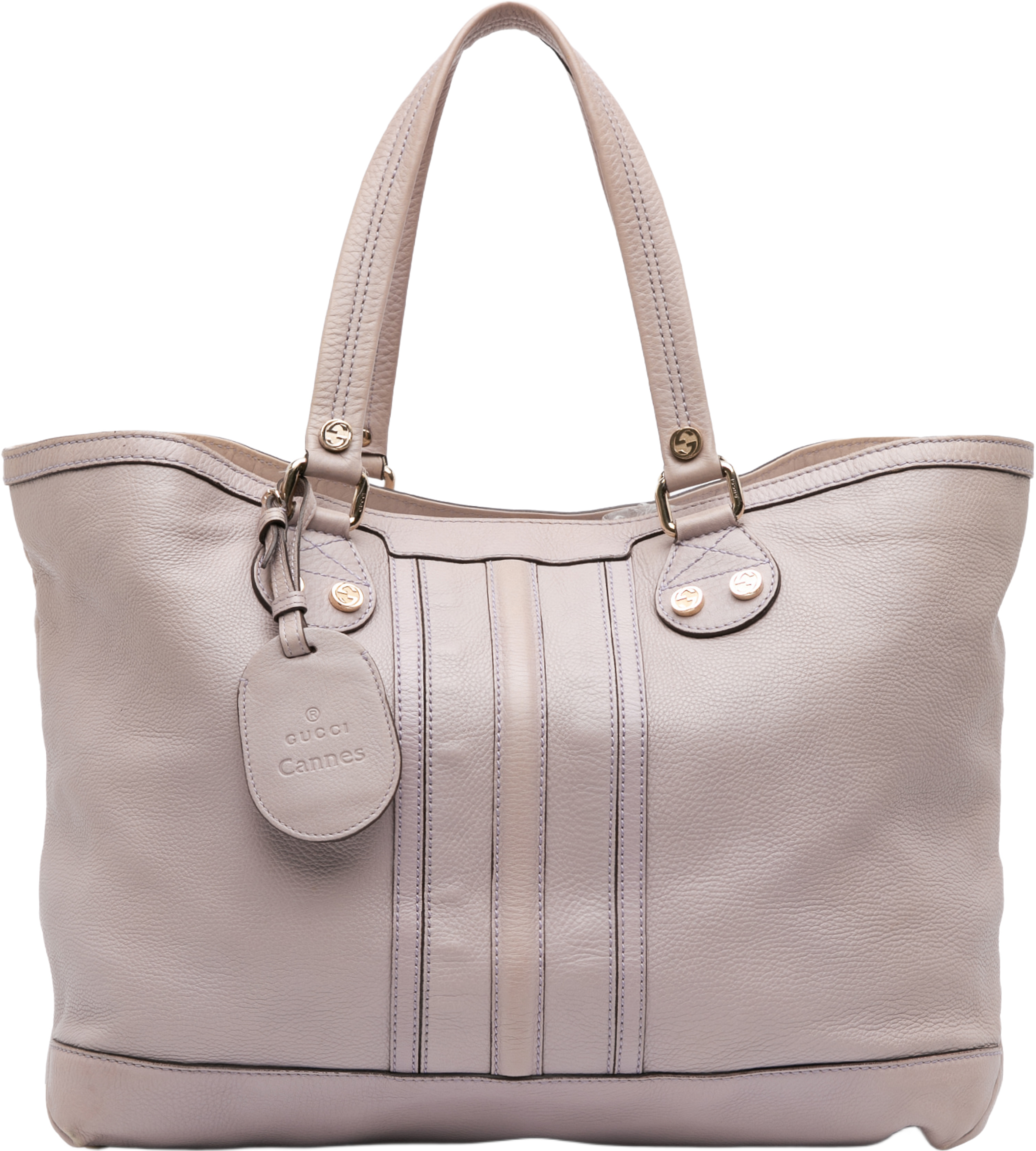 Gucci Large Pebbled Calfskin Sunset Tote, från Luxclusif, i färgen lavender. Klicka för att öppna bilden i stort format