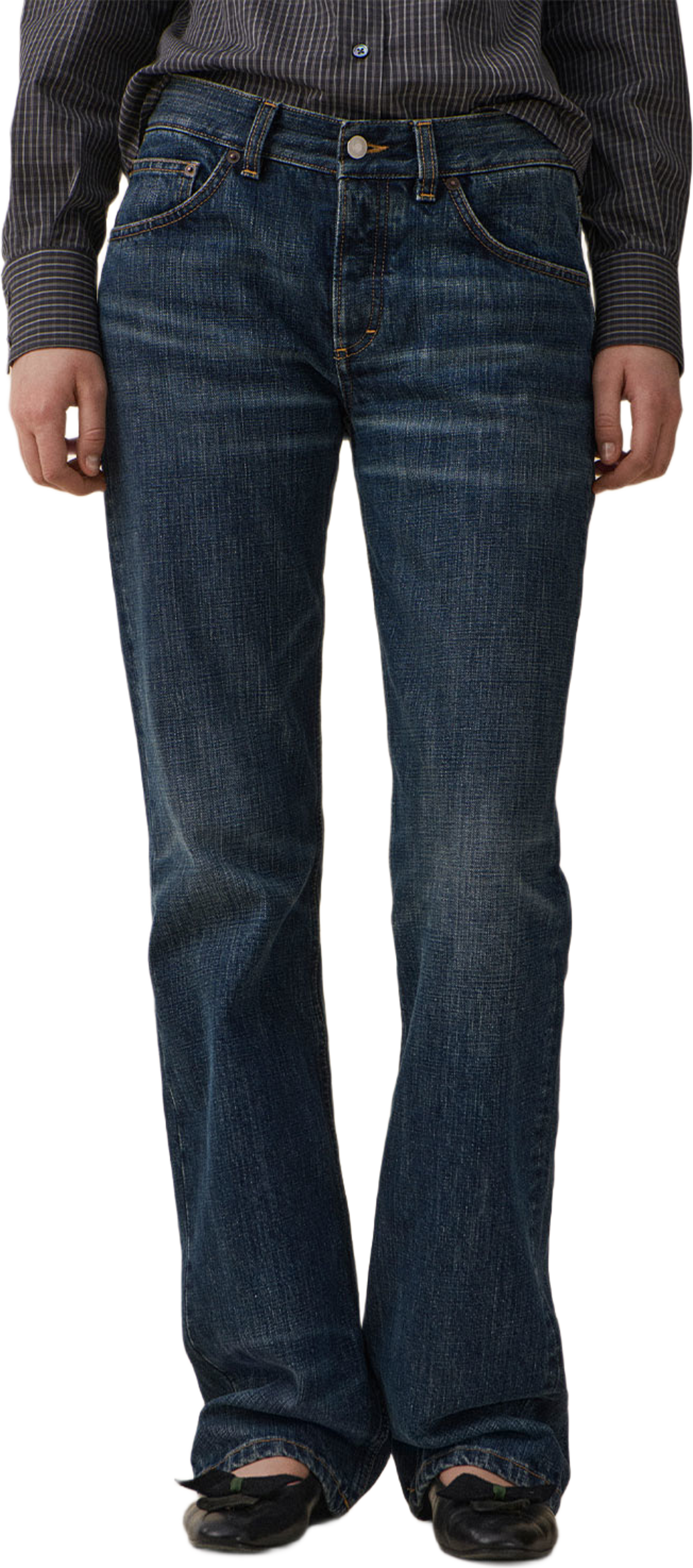 Kyoto Droit, från Jeanerica, i färgen Dark Blue Righe. Klicka för att öppna bilden i stort format
