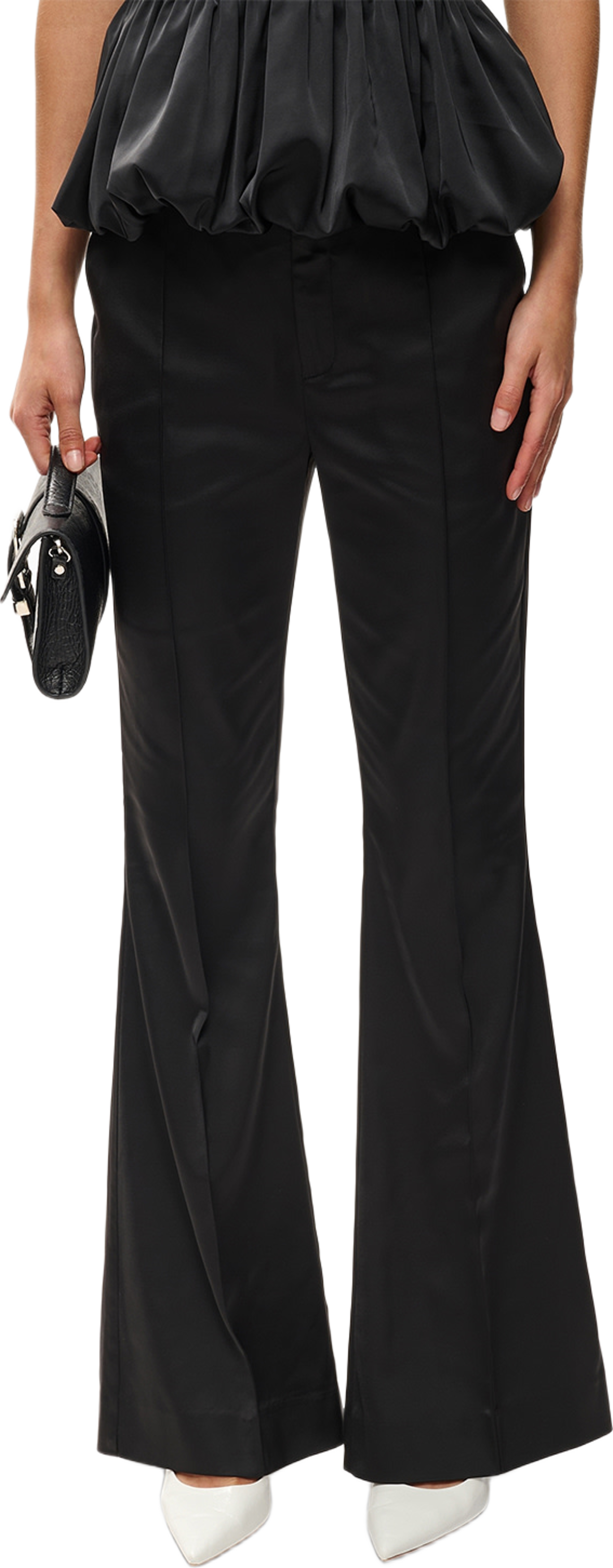 GZtitta satin pant, från Gestuz, i färgen Black. Klicka för att öppna bilden i stort format