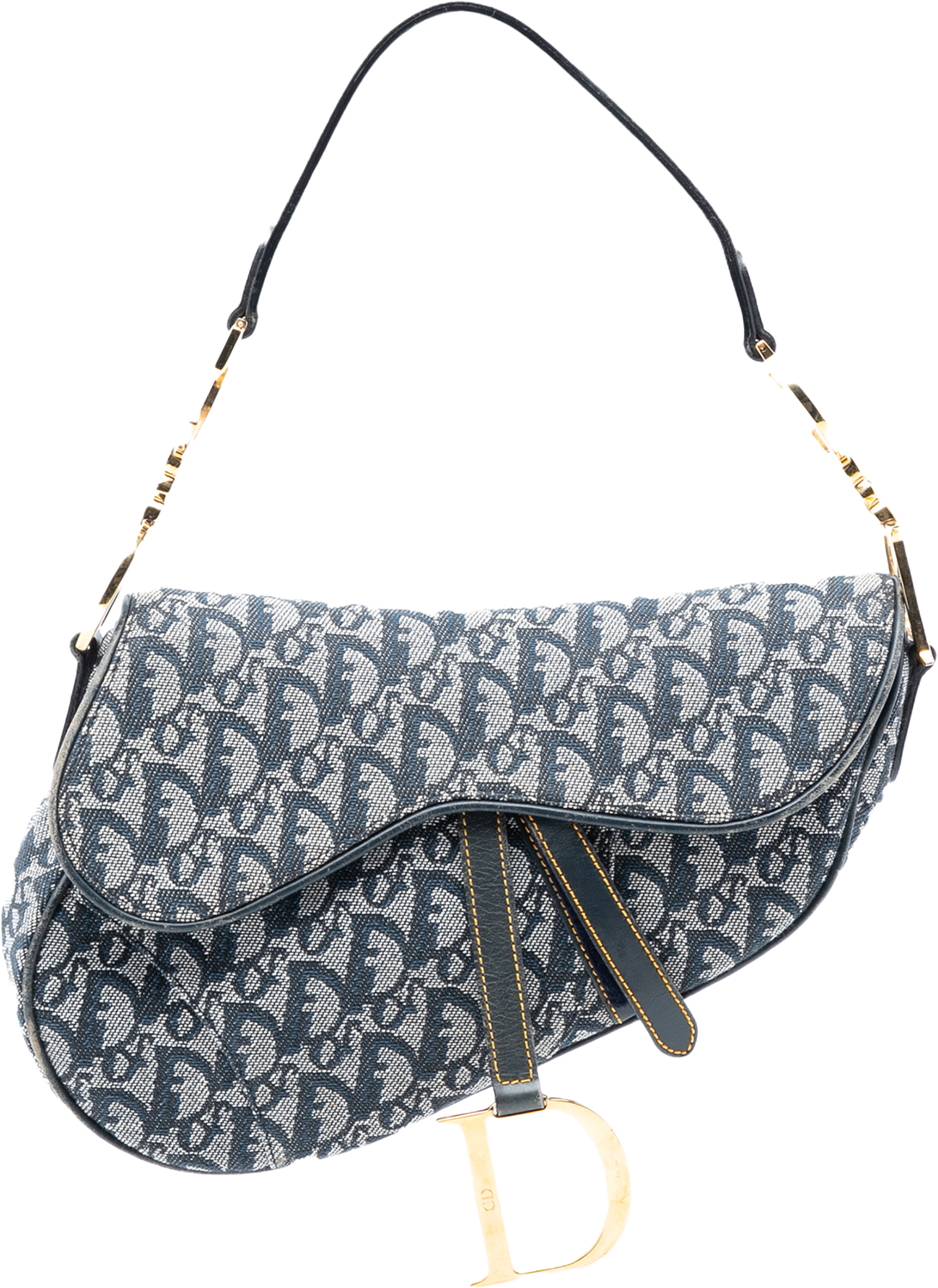 Dior Oblique Canvas Saddle Bag, från Luxclusif, i färgen blue. Klicka för att öppna bilden i stort format