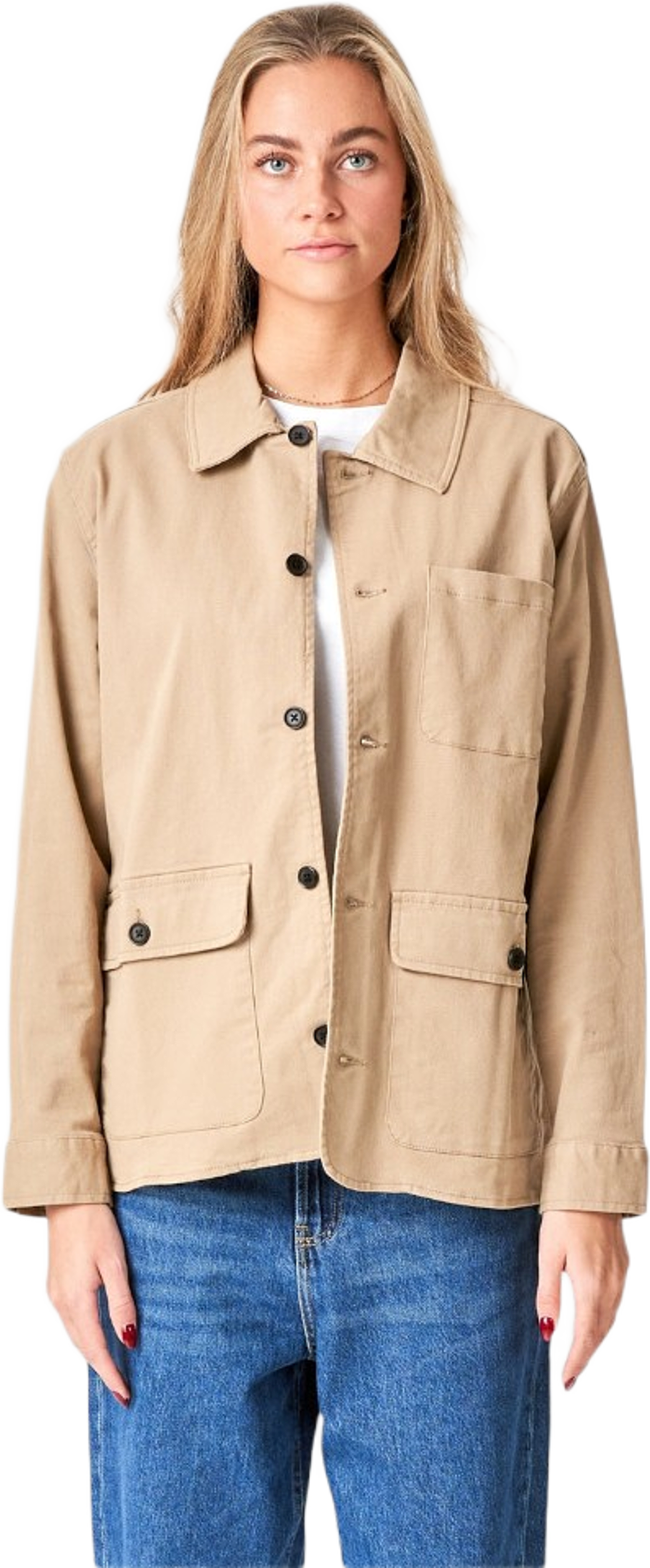 Twill Shacket, från TeeShoppen, i färgen beige. Klicka för att öppna bilden i stort format