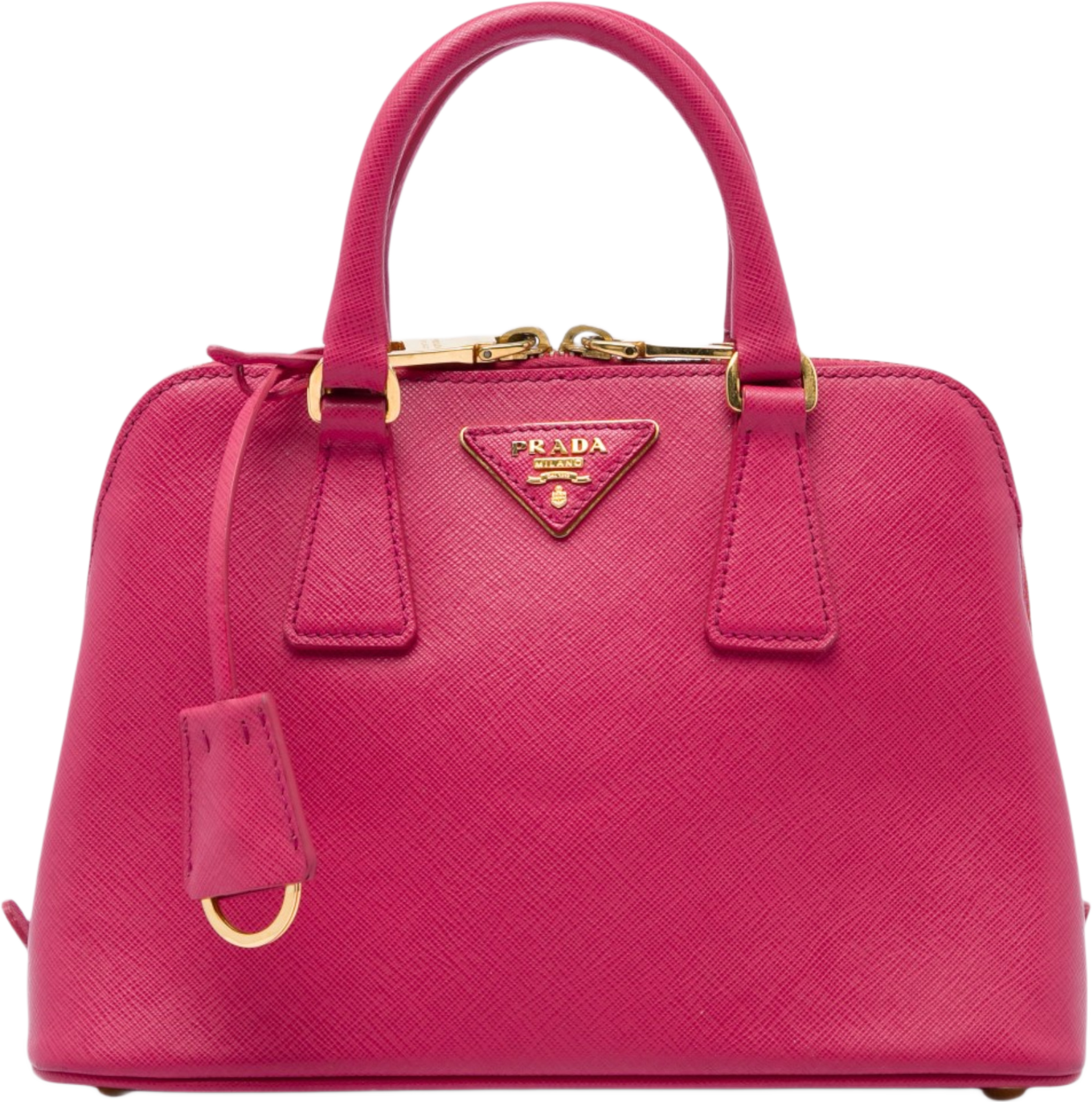 Prada Small Saffiano Lux Promenade Satchel, från Luxclusif, i färgen rosa. Klicka för att öppna bilden i stort format