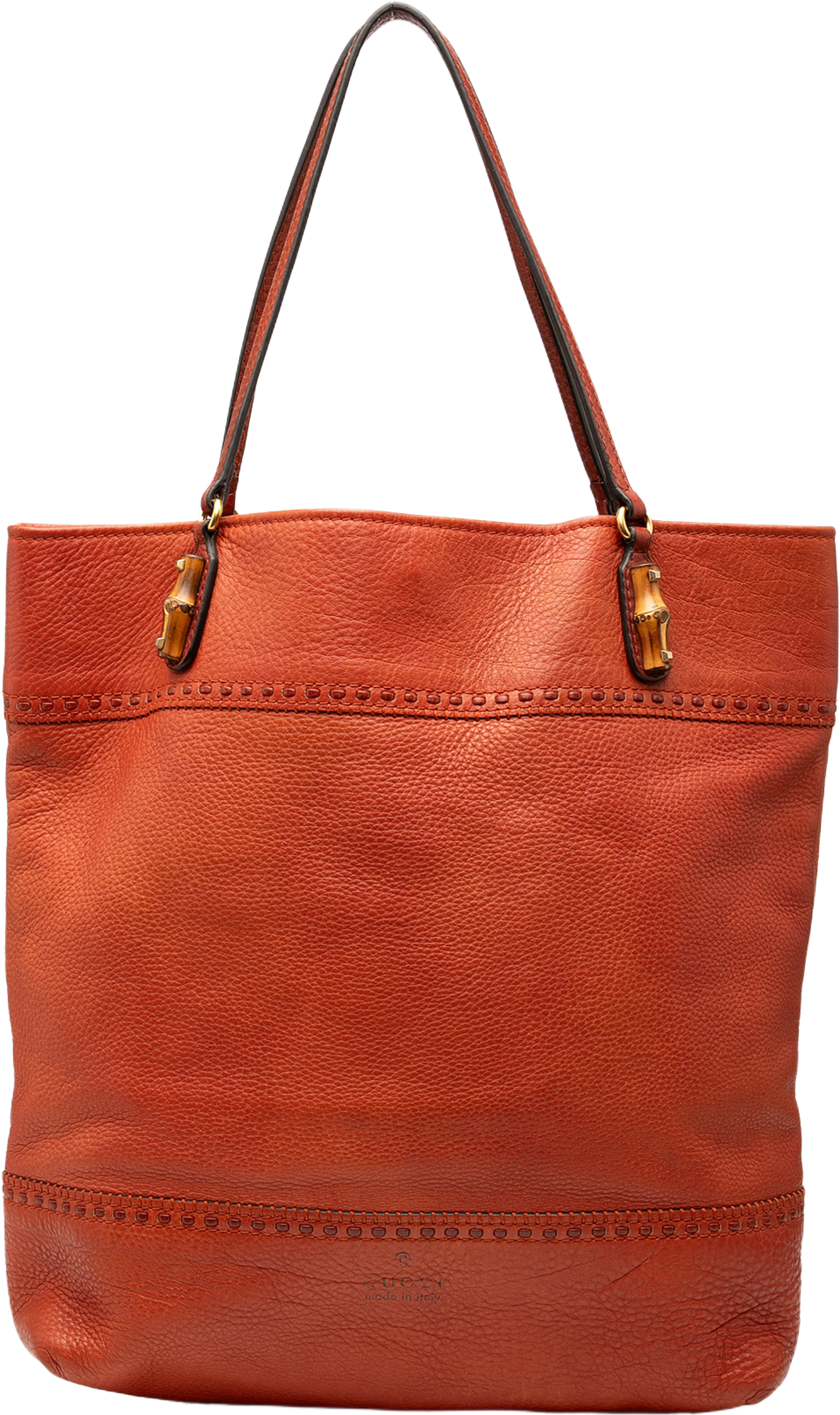 Gucci Large Leather Laidback Crafty Tote, från Luxclusif, i färgen orange. Klicka för att öppna bilden i stort format