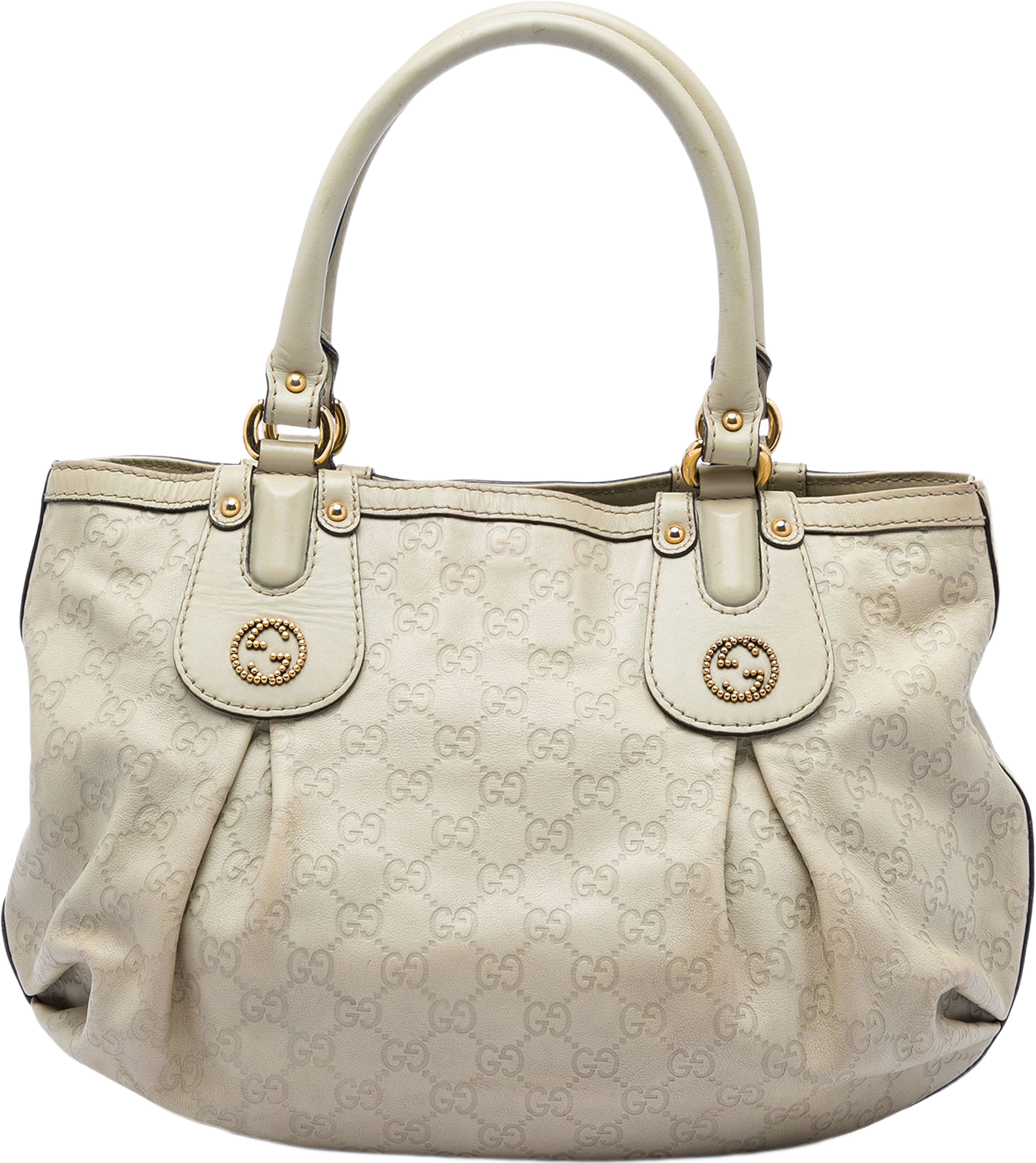 Gucci Guccissima Scarlett Tote, från Luxclusif, i färgen vit. Klicka för att öppna bilden i stort format