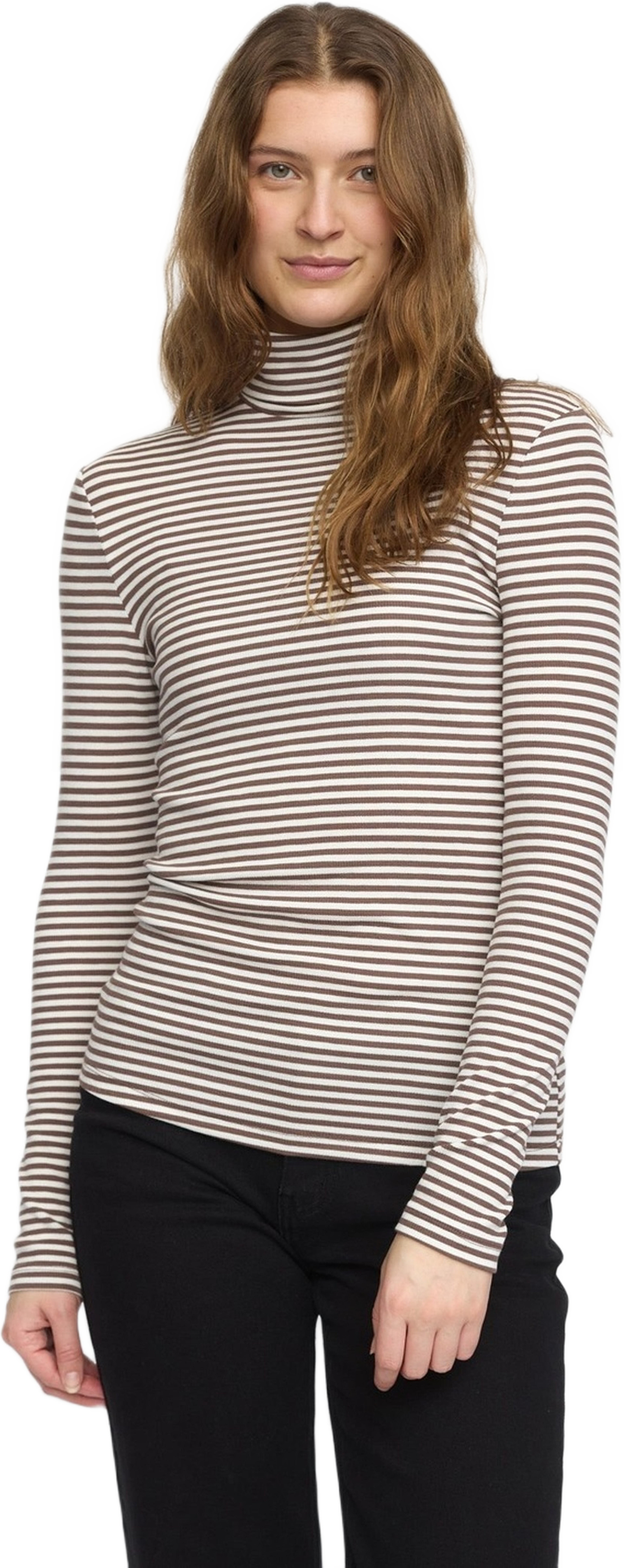 Srfenja Stripe Rollneck Top - Coffee Quartz