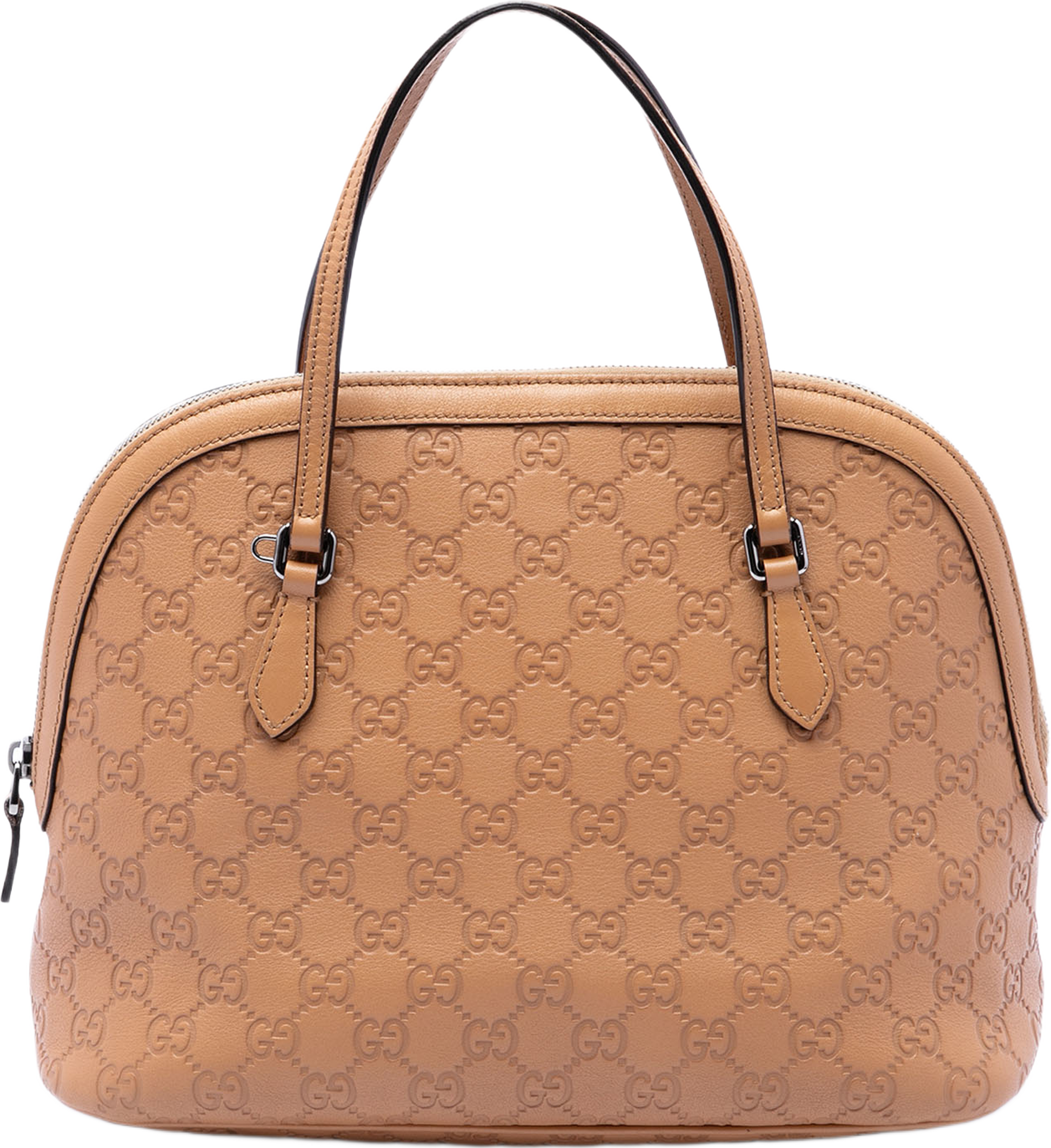 Gucci Medium Guccissima Dome Satchel, från Luxclusif, i färgen brun. Klicka för att öppna bilden i stort format