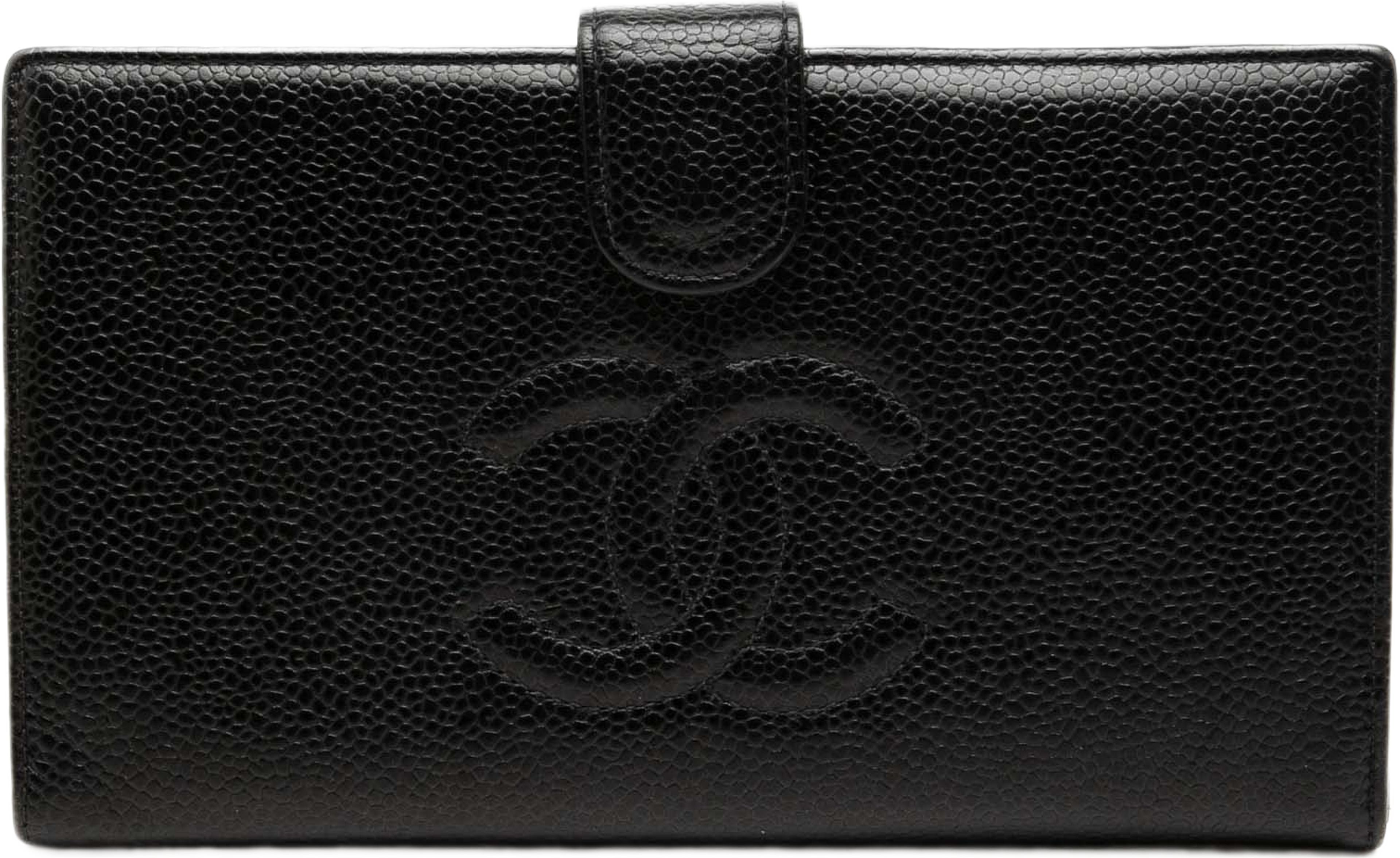 Chanel Cc Caviar Bifold French Long Wallet, från Luxclusif, i färgen svart. Klicka för att öppna bilden i stort format