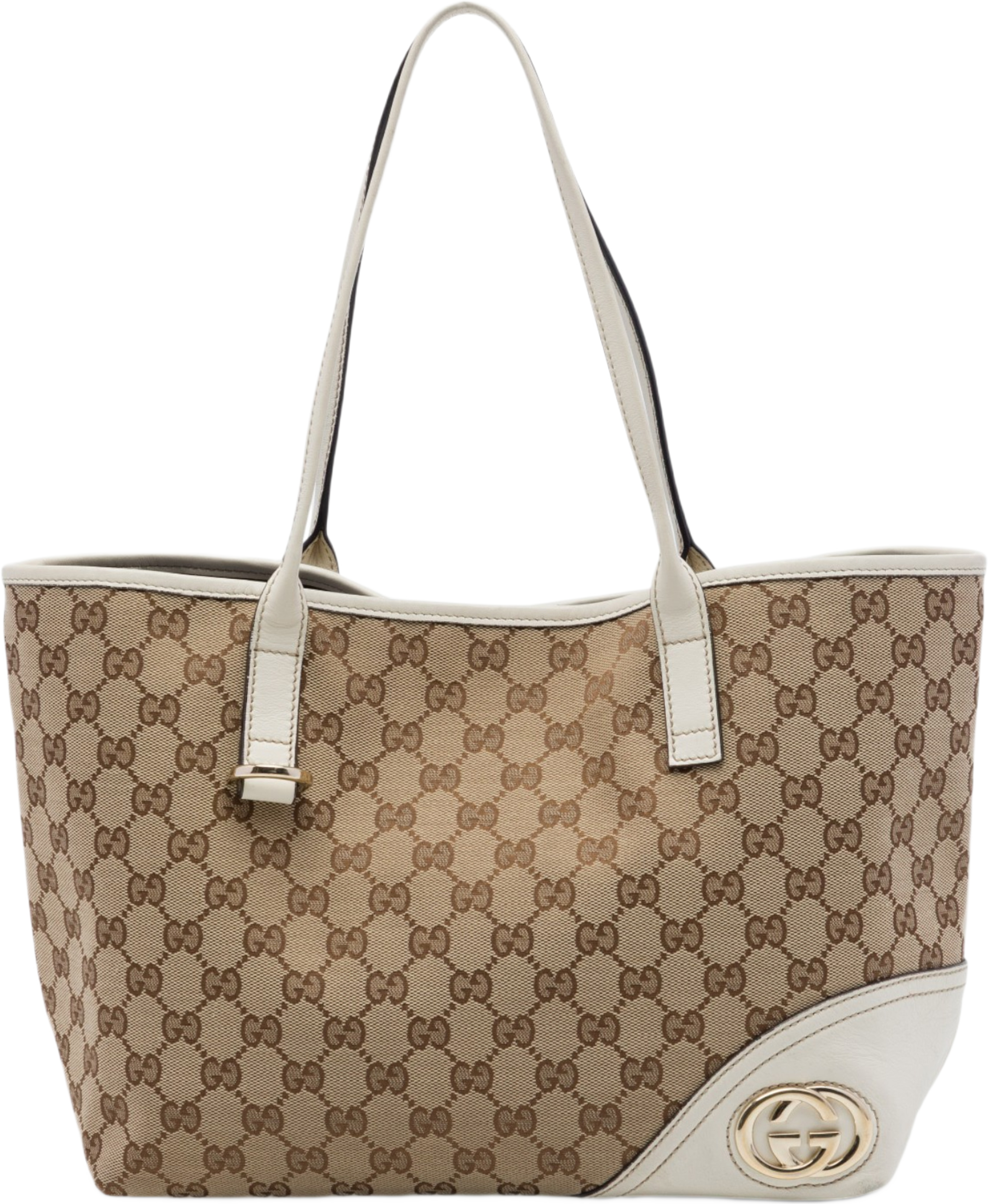 Gucci Gg Canvas New Britt Tote, från Luxclusif, i färgen vit. Klicka för att öppna bilden i stort format
