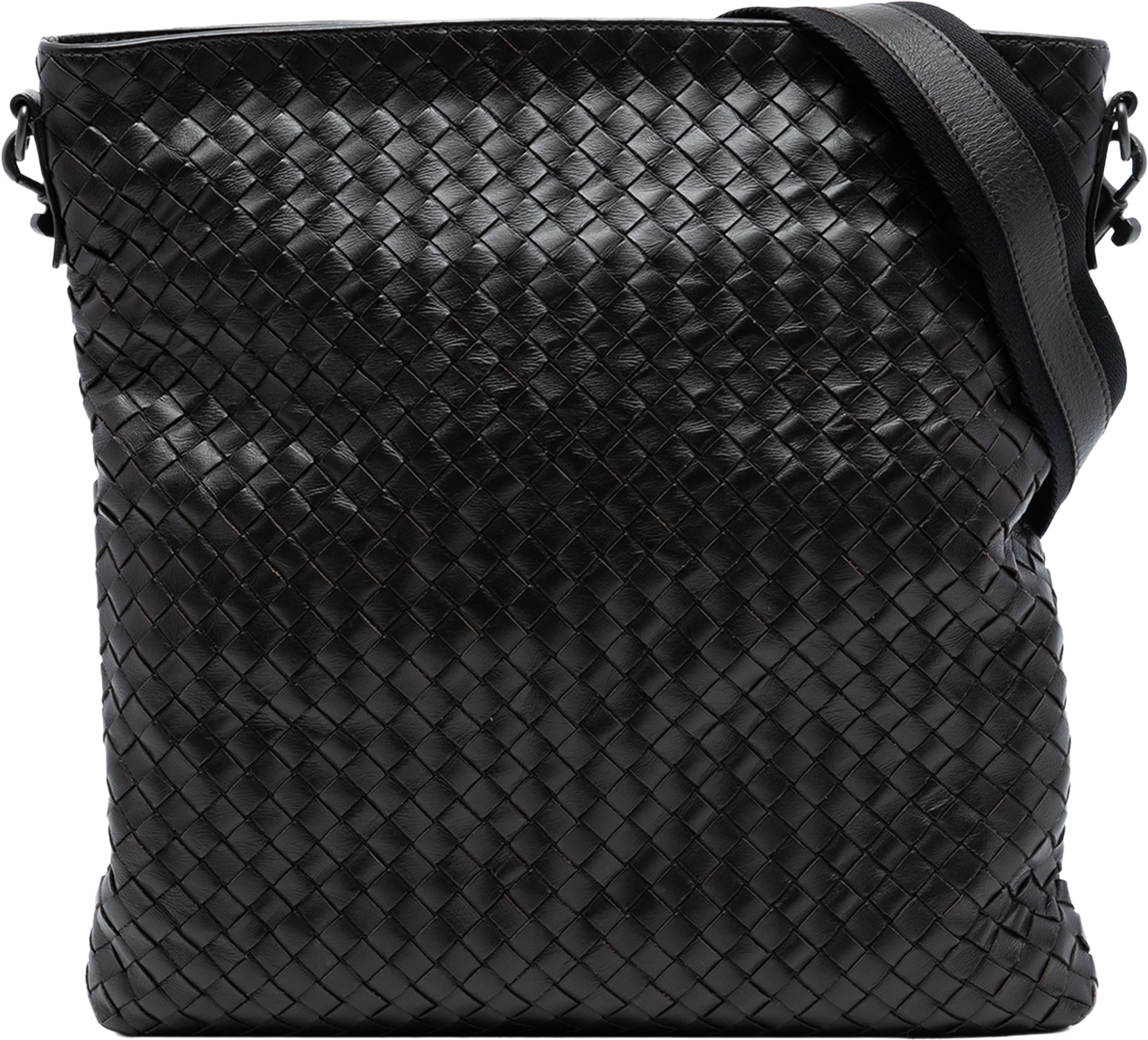 Bottega Veneta Nappa Intrecciato Vn Crossbody, från Luxclusif, i färgen black. Klicka för att öppna bilden i stort format