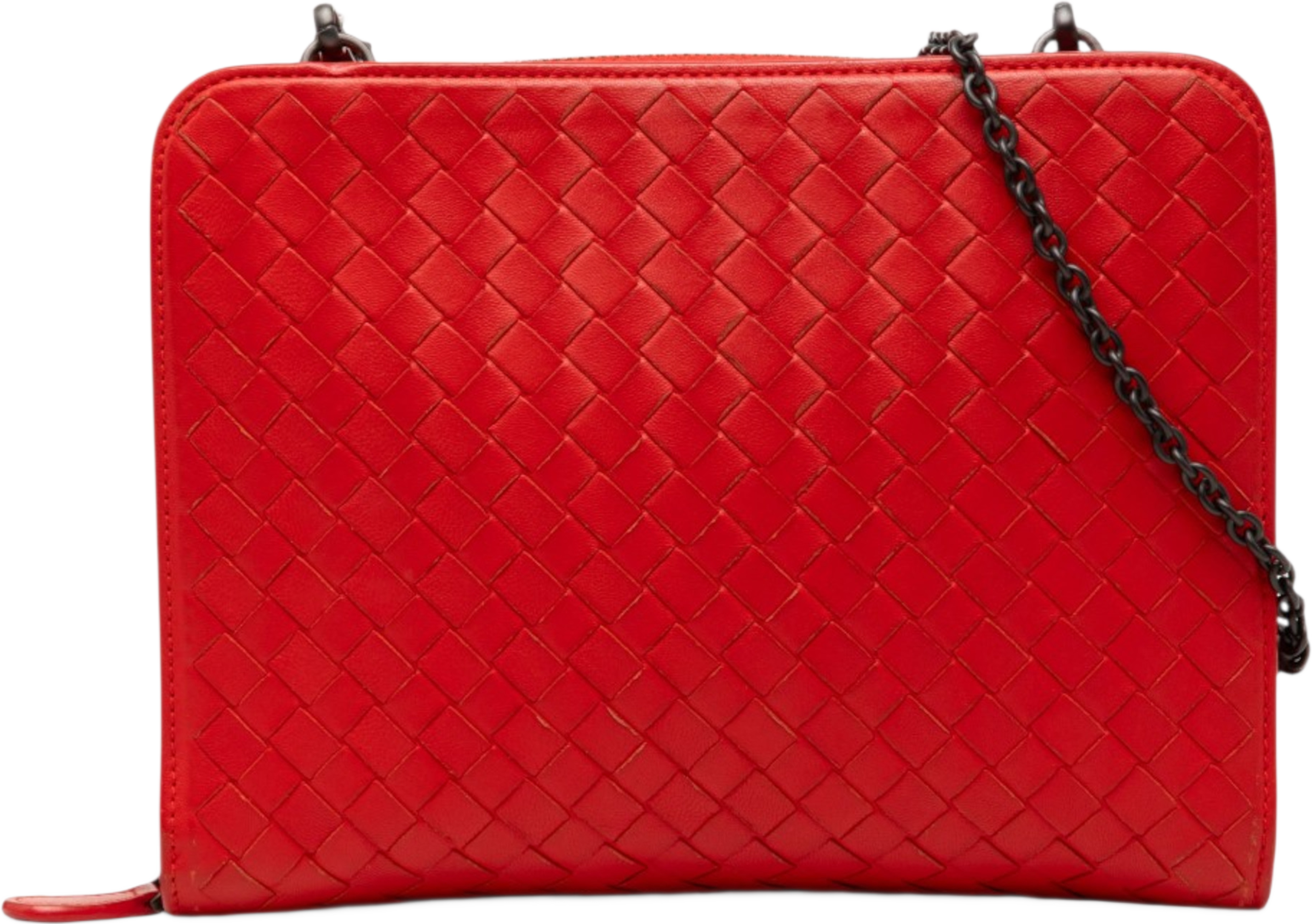 Bottega Veneta Nappa Intrecciato Wallet On Chain, från Luxclusif, i färgen red. Klicka för att öppna bilden i stort format