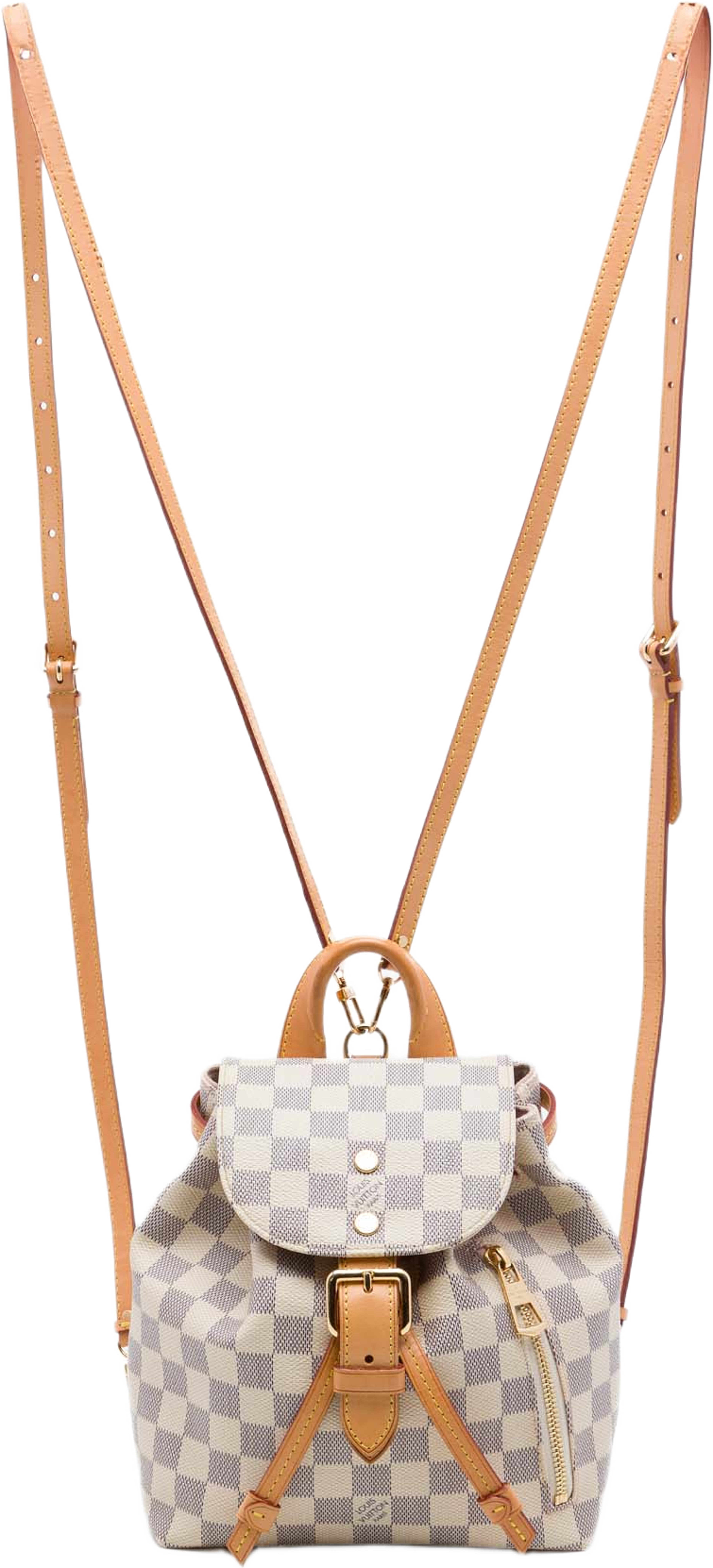 Louis Vuitton Damier Azur Sperone Bb, från Luxclusif, i färgen vit. Klicka för att öppna bilden i stort format