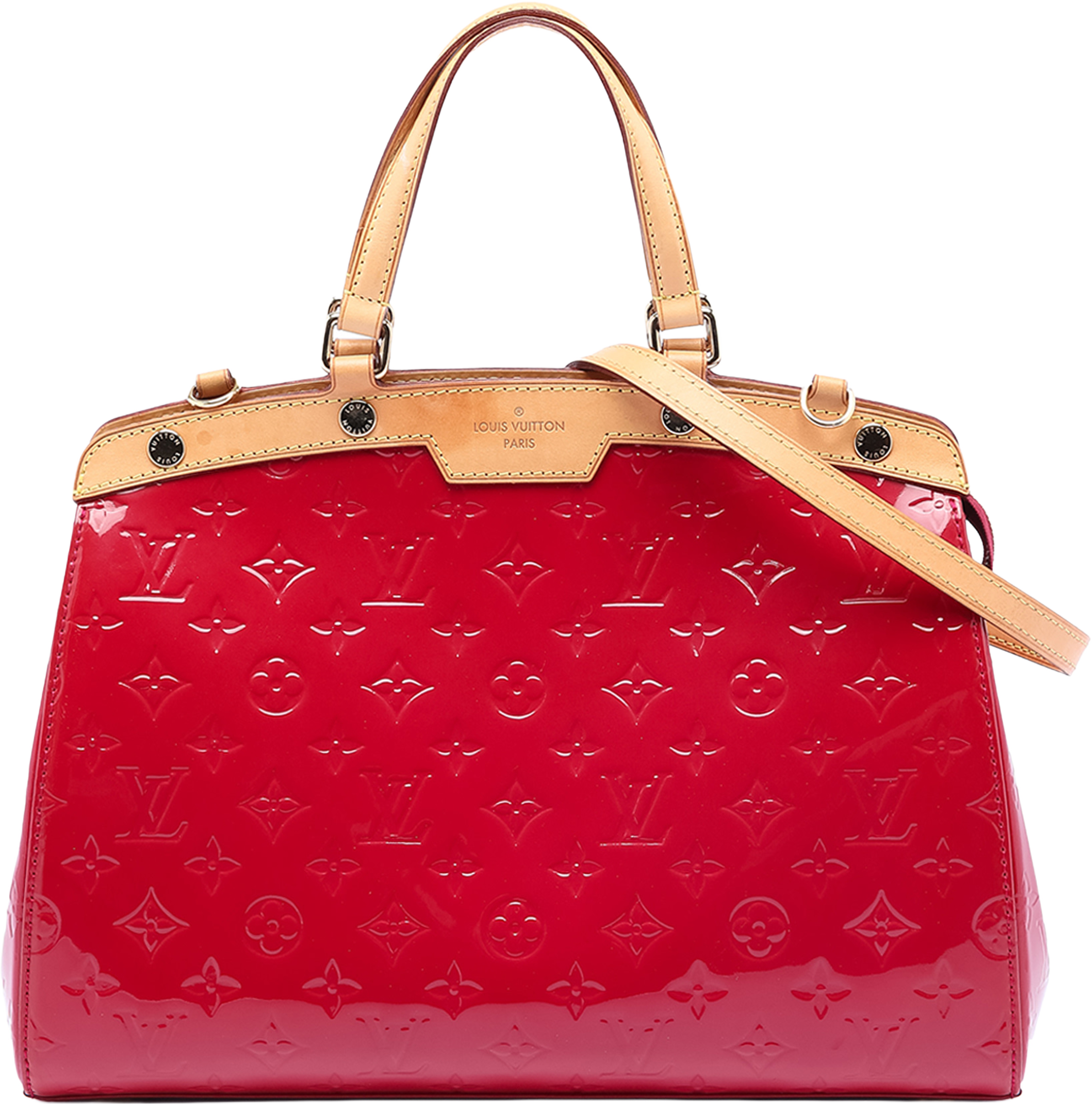 Louis Vuitton Monogram Vernis Brea Mm, från Luxclusif, i färgen red. Klicka för att öppna bilden i stort format