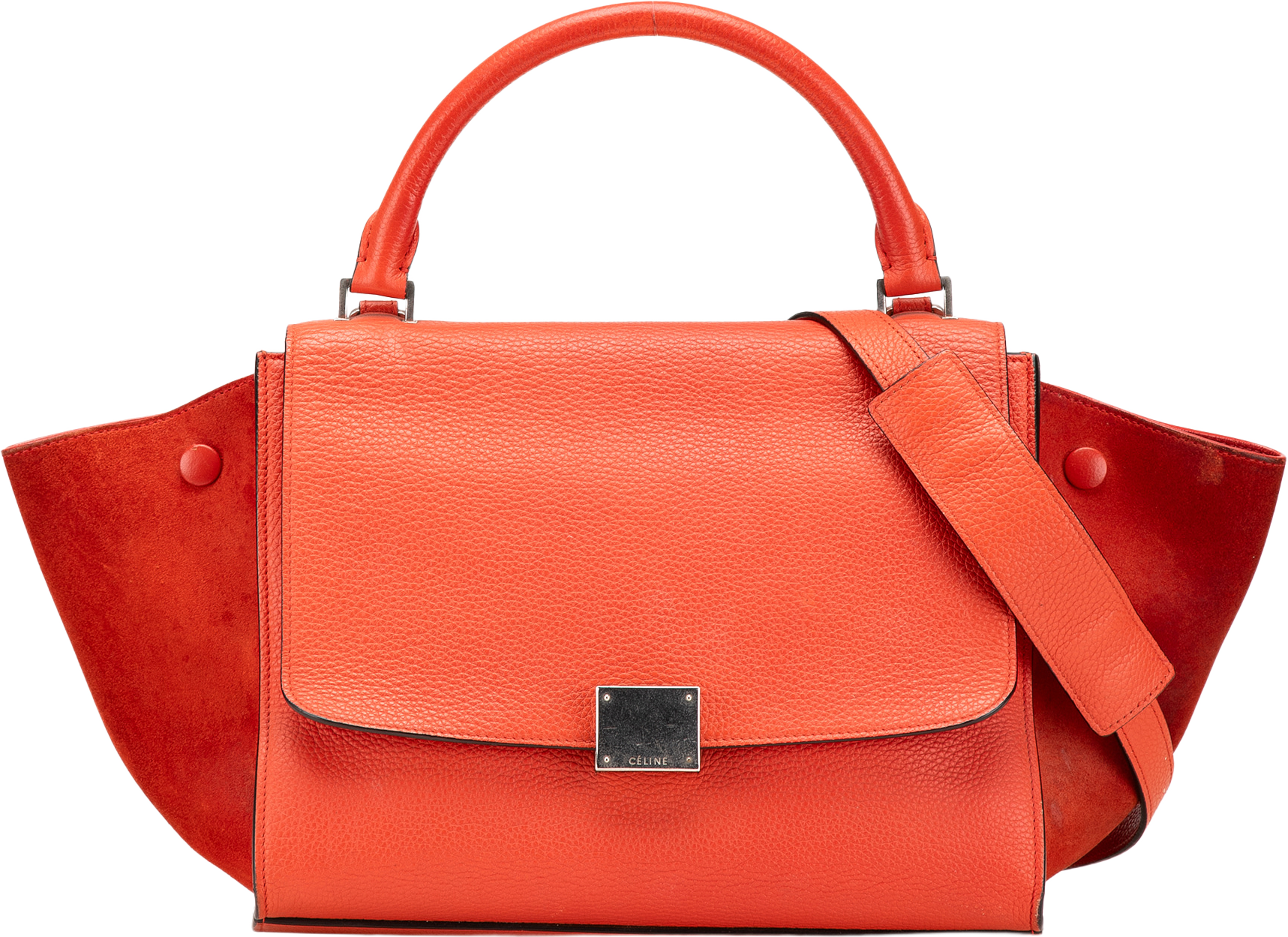 Celine Small Leather Trapeze Satchel