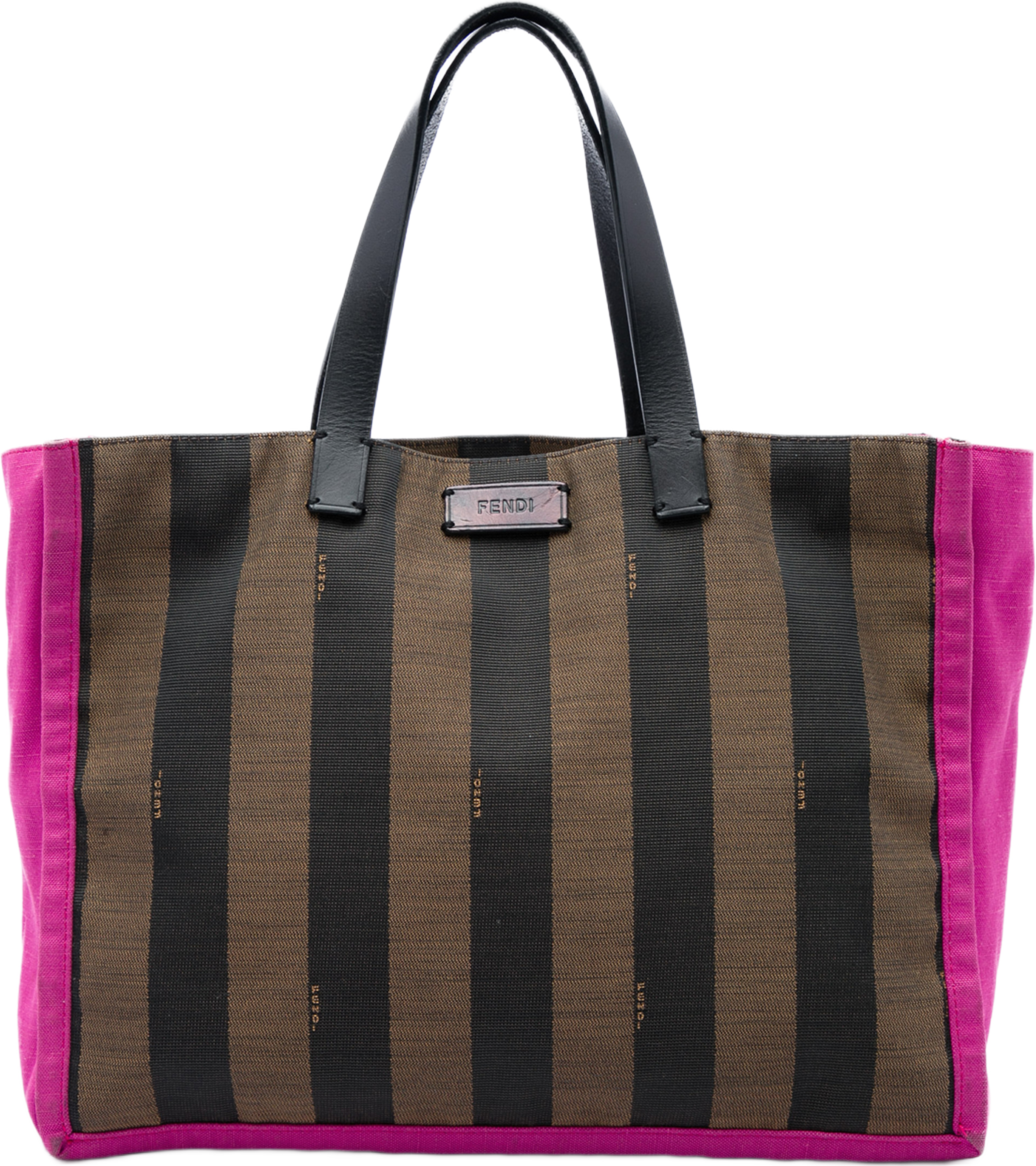 Fendi Pequin Canvas Simply Shopping Tote, från Luxclusif, i färgen rosa. Klicka för att öppna bilden i stort format