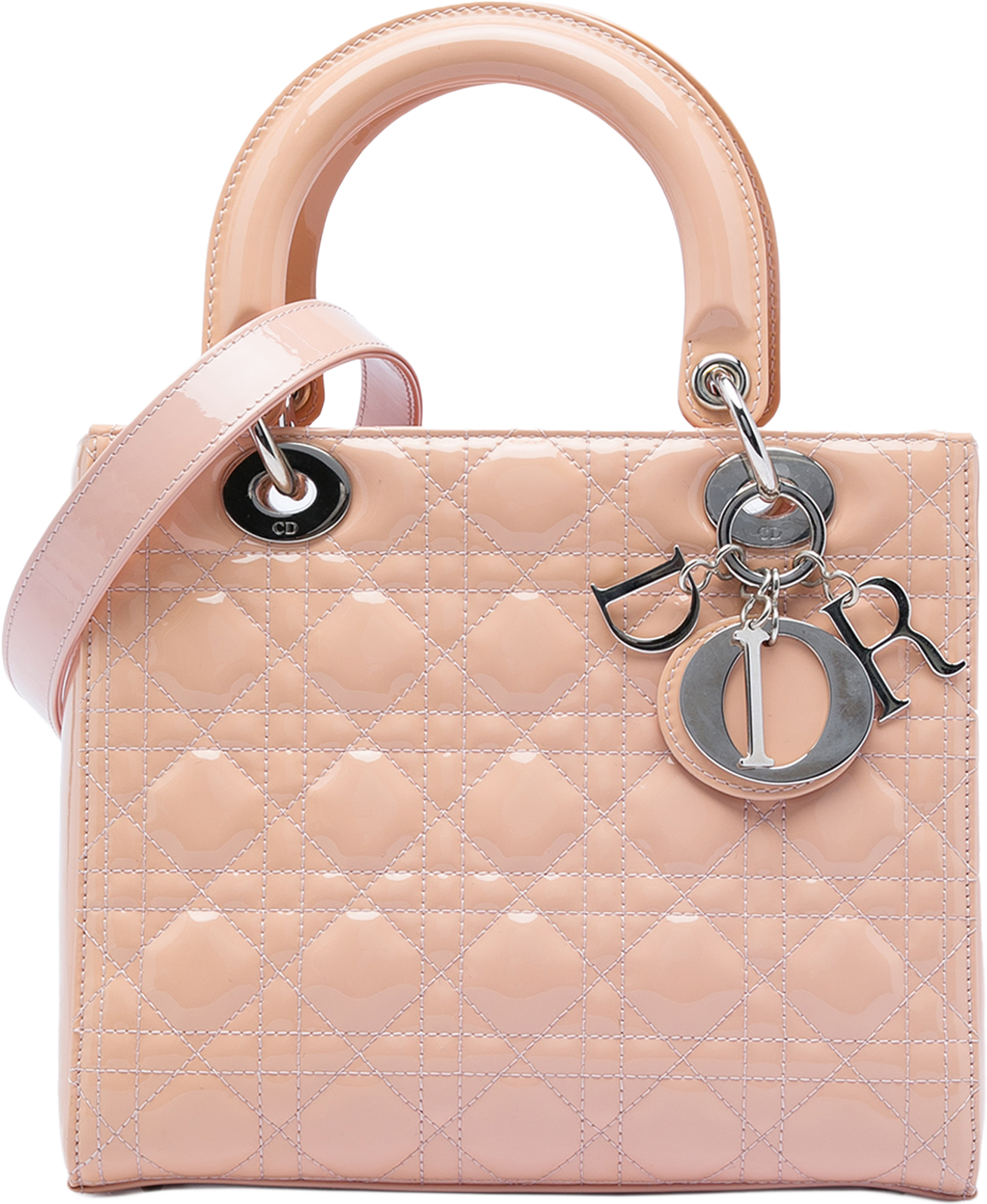 Dior Medium Patent Cannage Lady Dior, från Luxclusif, i färgen rosa. Klicka för att öppna bilden i stort format