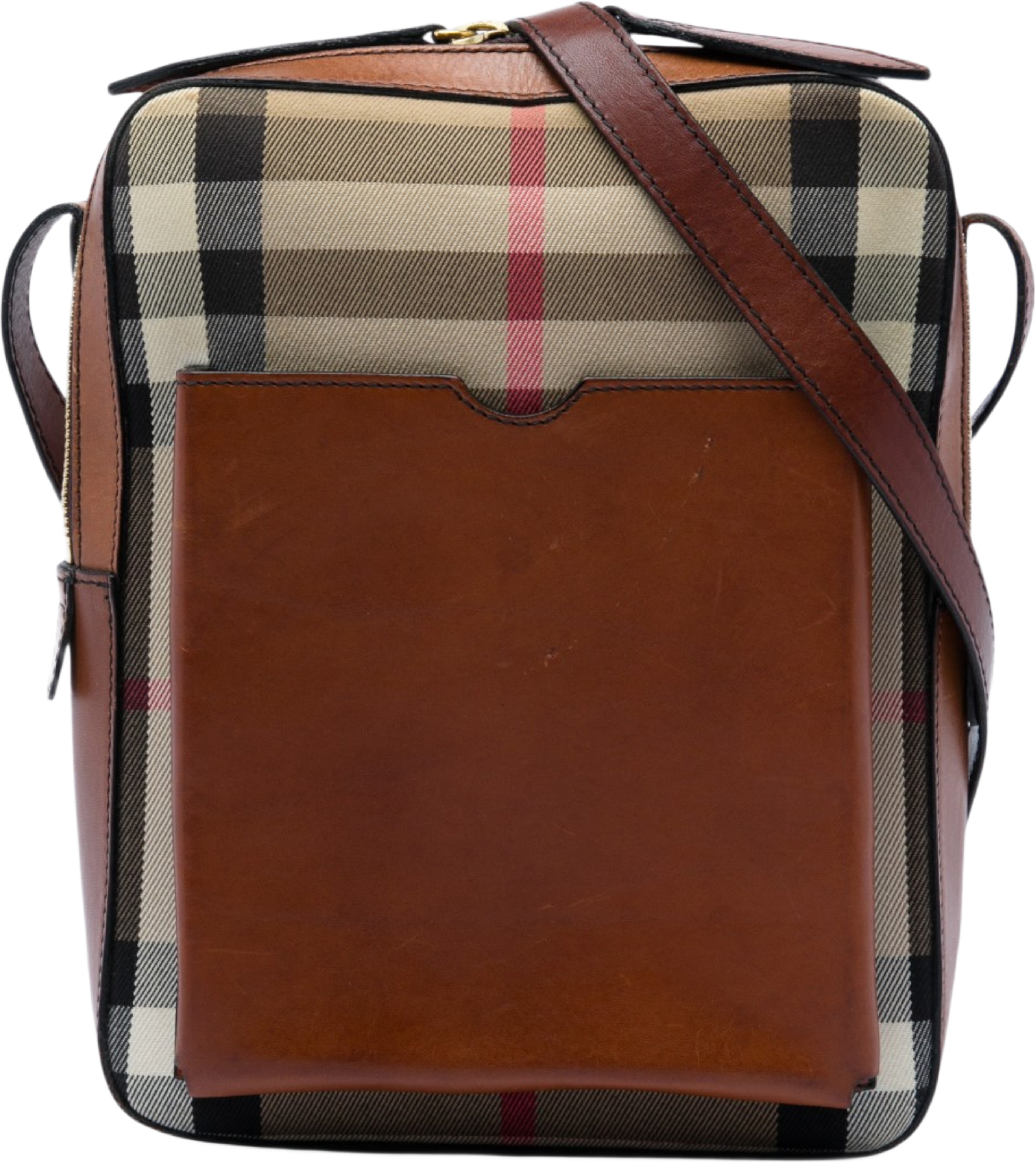 Burberry House Check Canvas Crossbody, från Luxclusif, i färgen beige. Klicka för att öppna bilden i stort format