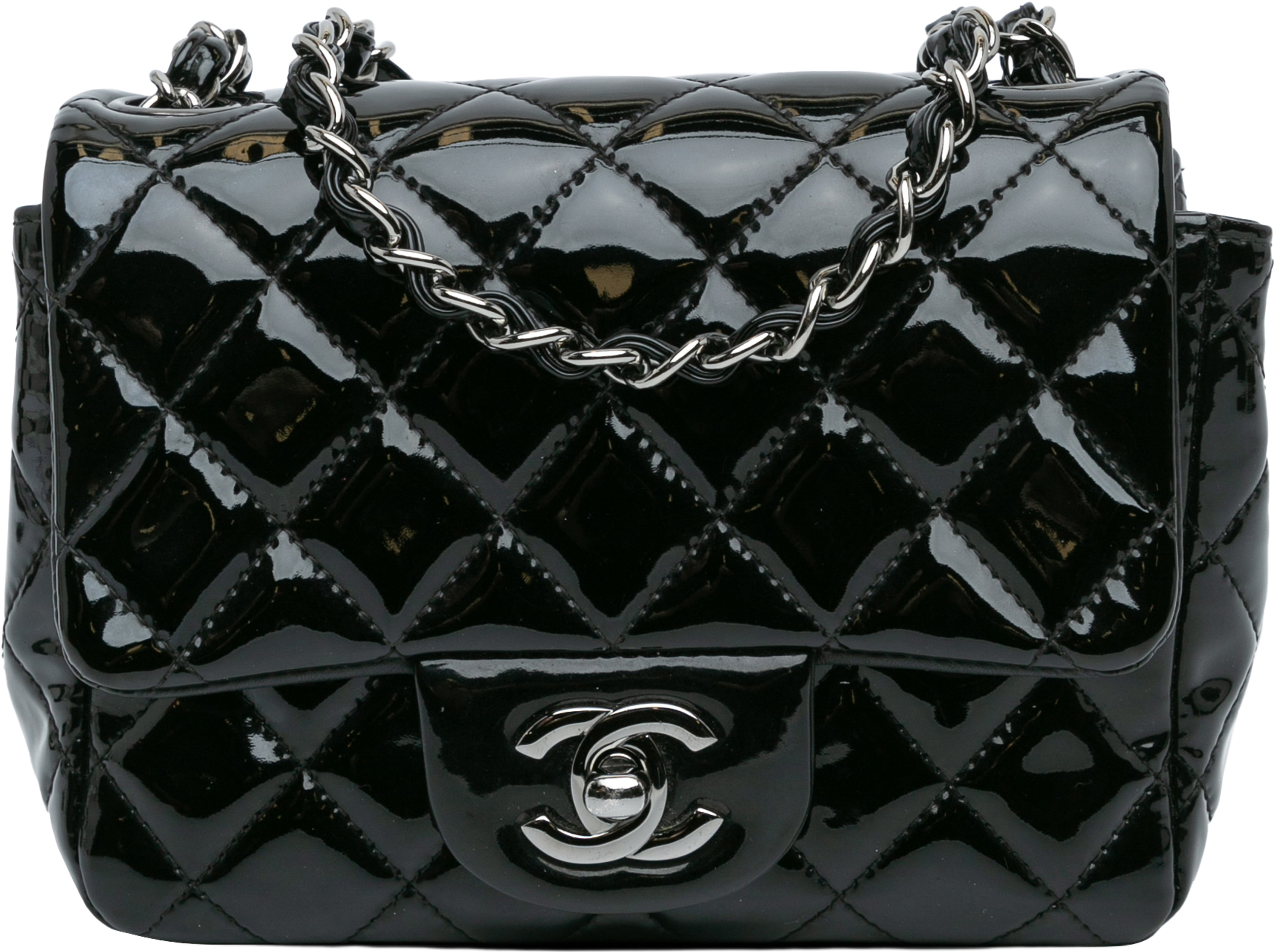 Chanel Mini Square Classic Patent Single Flap