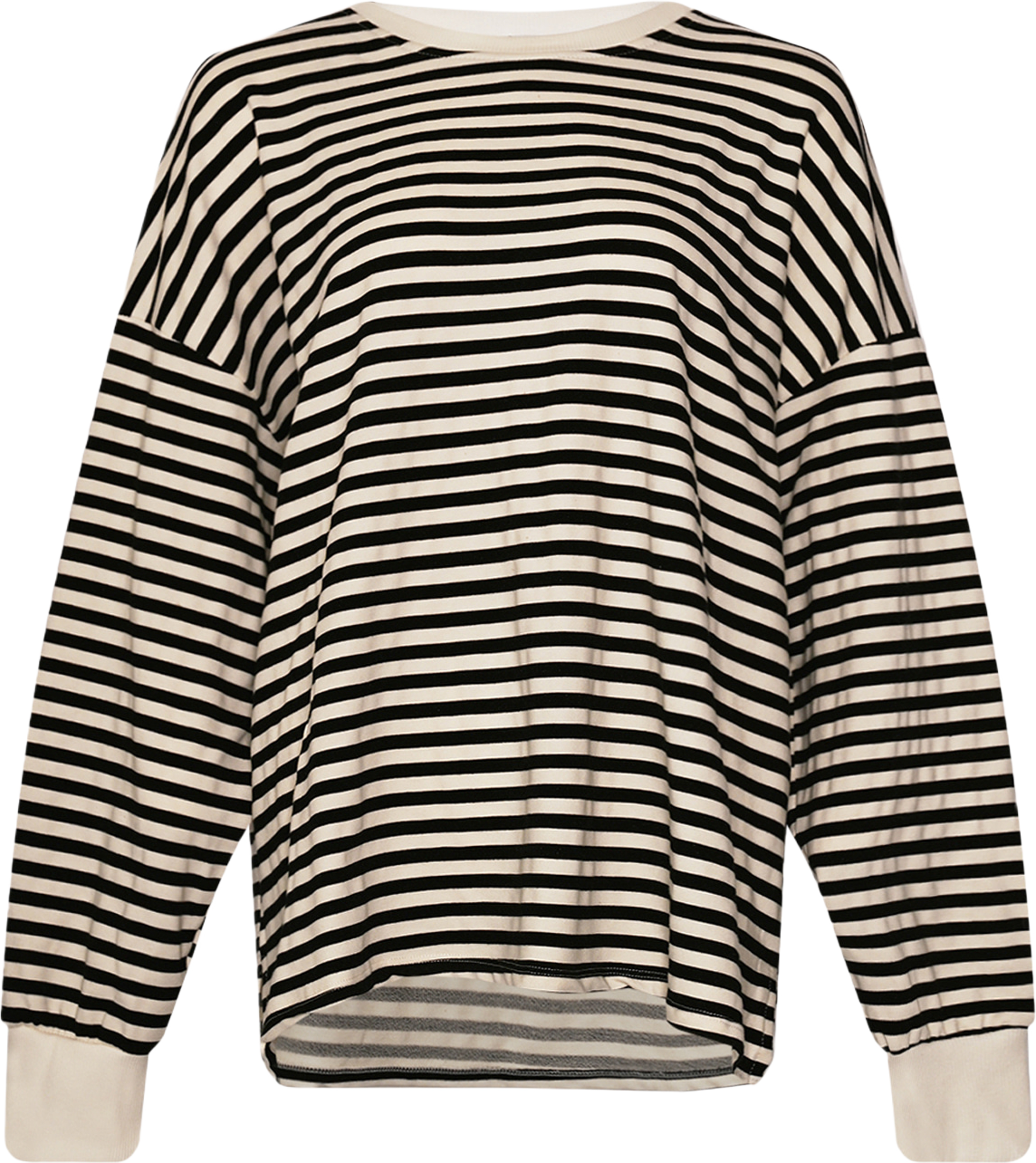 Inga, Oversize Blouse - Black/white Stripes