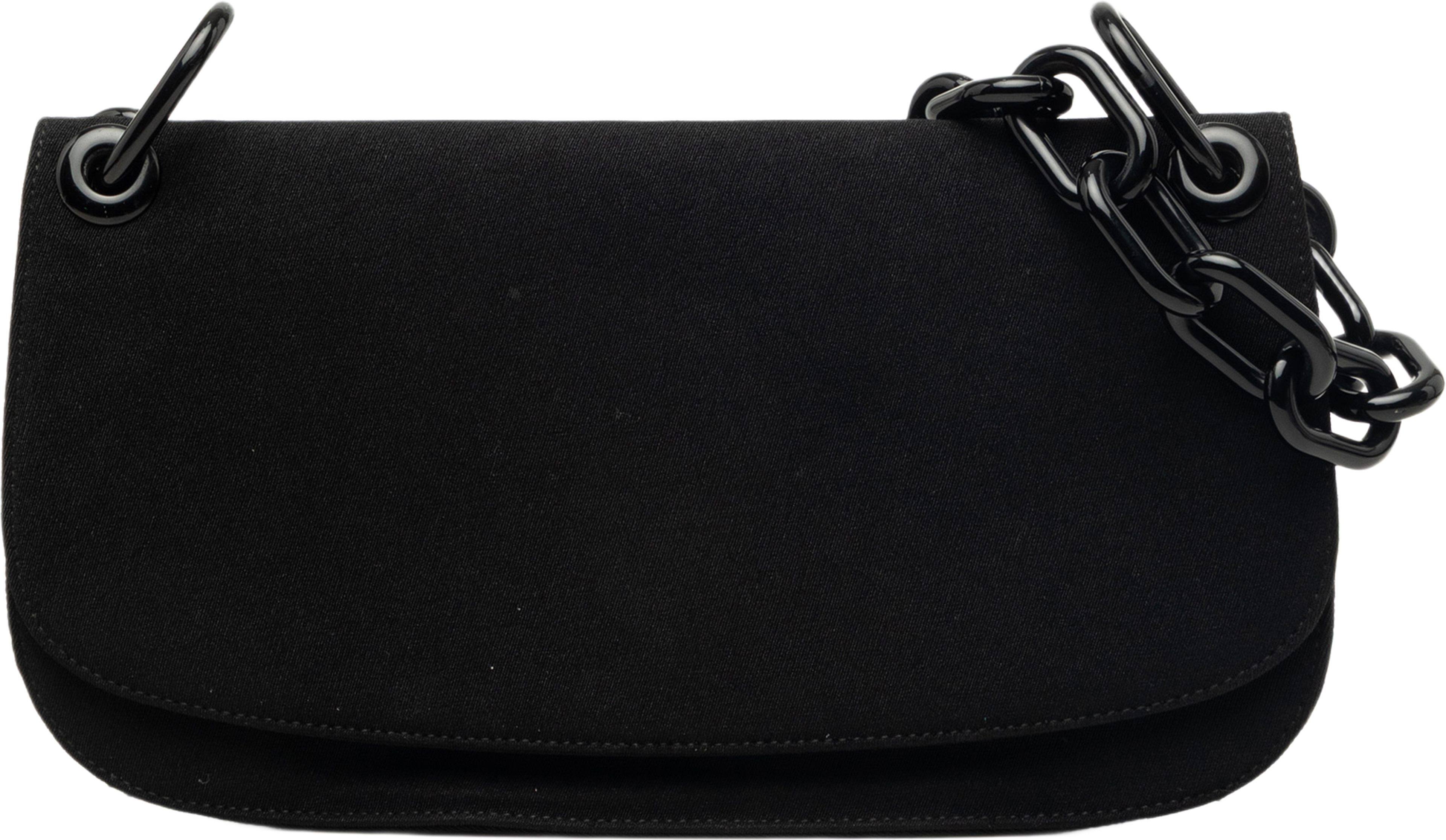 Prada Tessuto Swing Chain Shoulder Bag, från Luxclusif, i färgen svart. Klicka för att öppna bilden i stort format